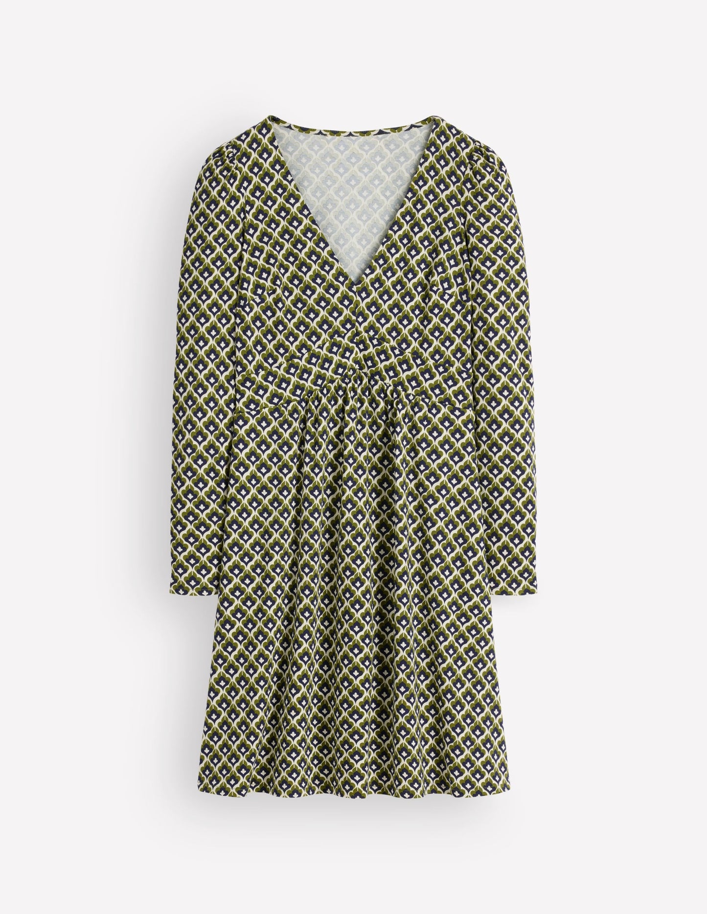 Briony Jersey Short Dress-French Navy, Geo Party