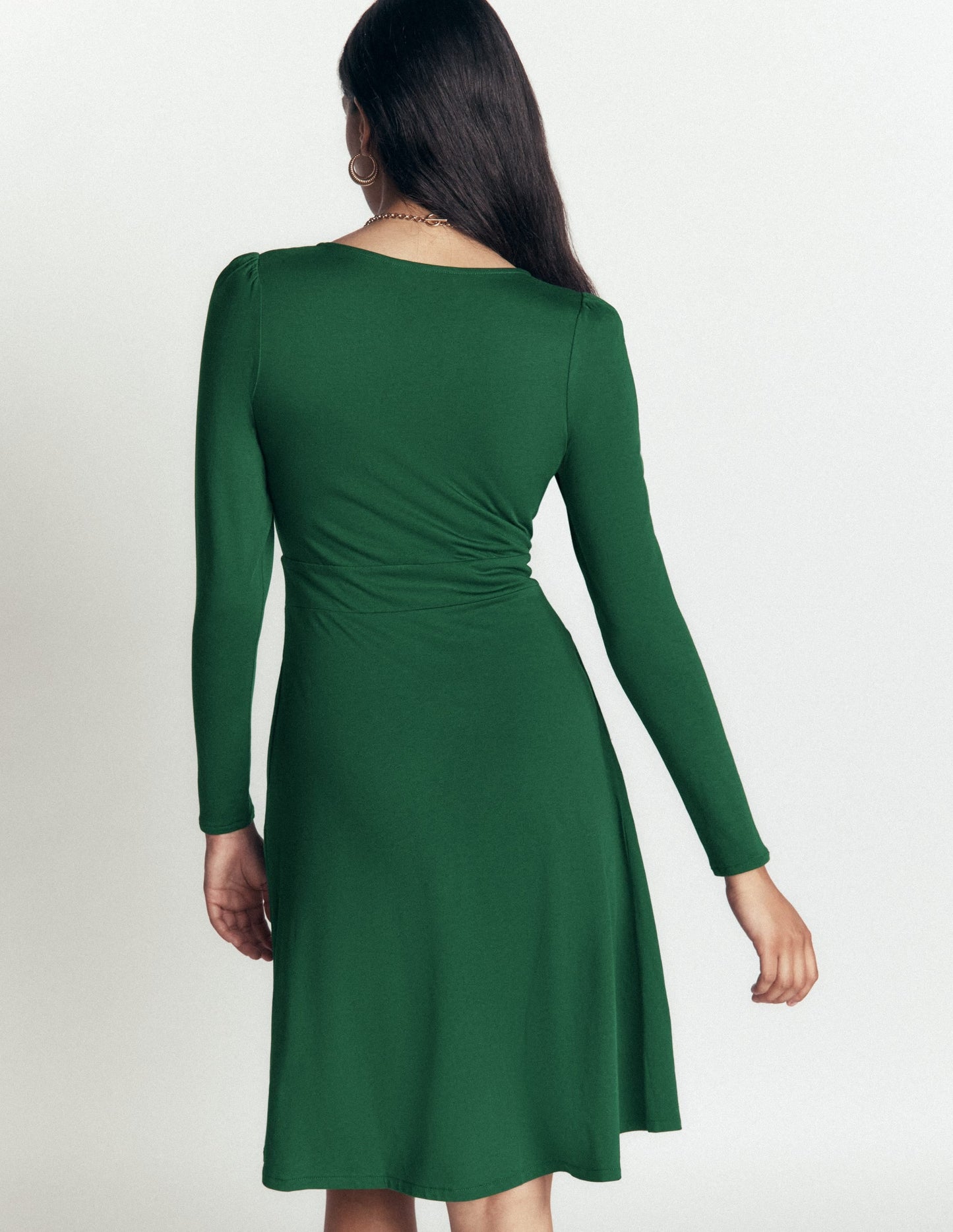 Briony Jersey Short Dress-Hunter Green