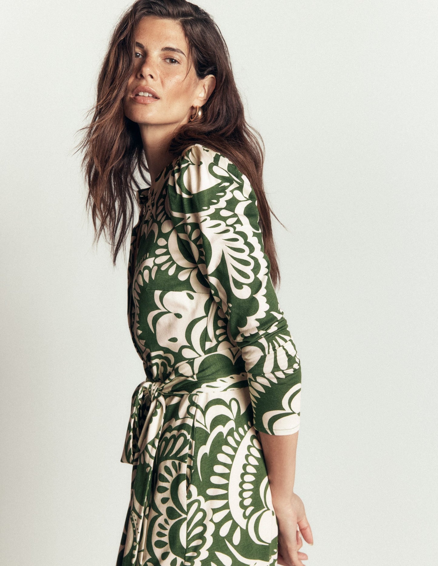 Honor Column Jersey Midi Dress-Chive, Flourishing Medley