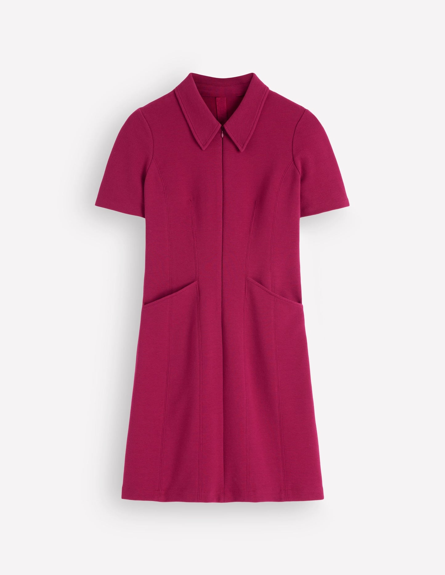 Nia Short Sleeve Ottoman Dress-Beetroot Red