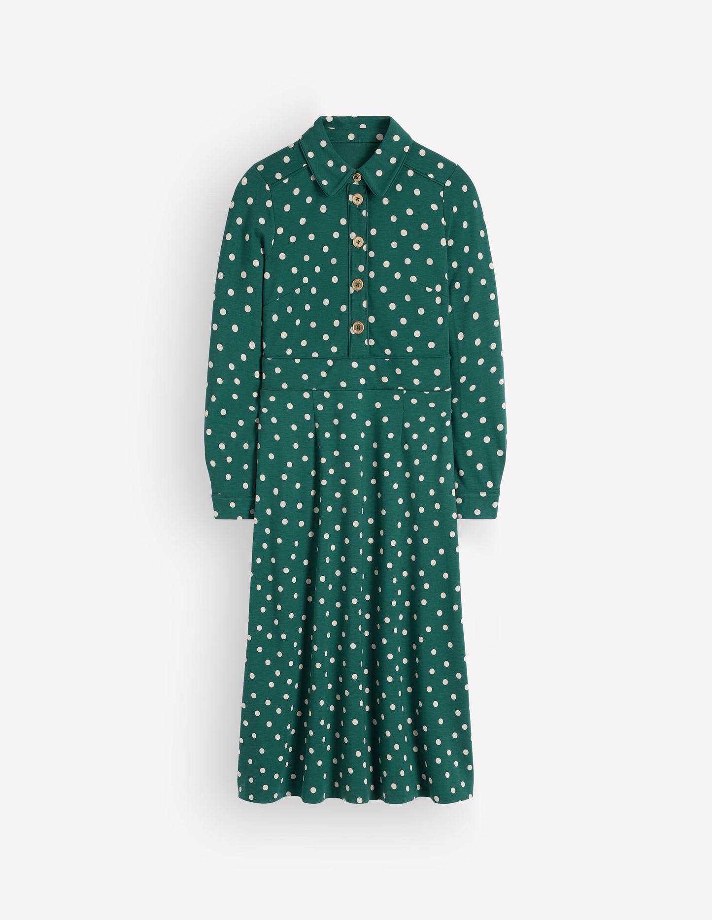 Etta Piping Detail Ponte Dress-Midnight Teal, Boden Spot