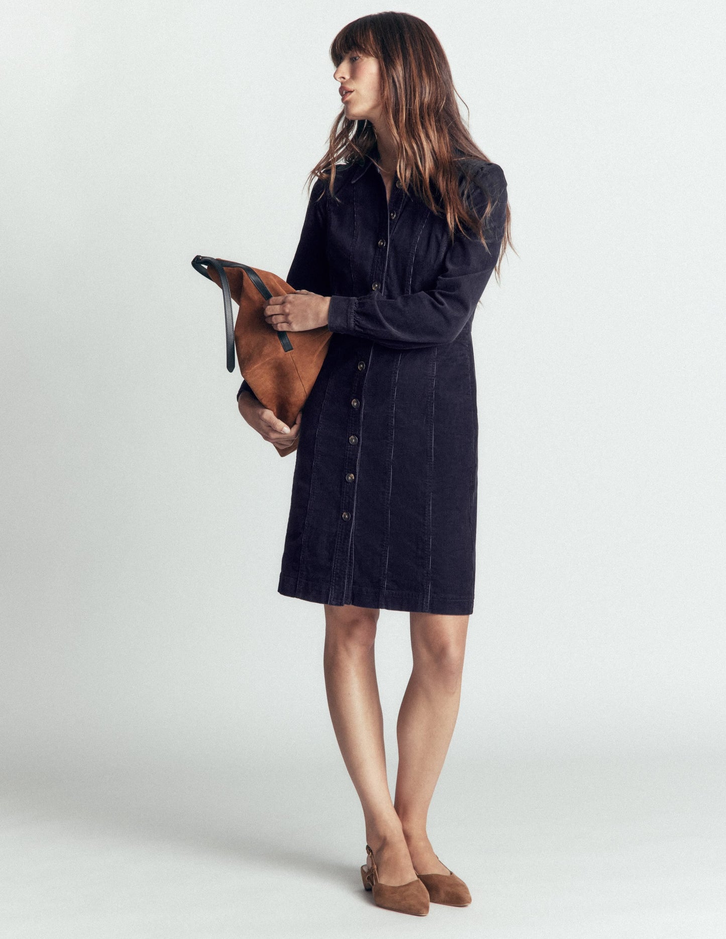 Rhoda Cord Short Dress-Navy