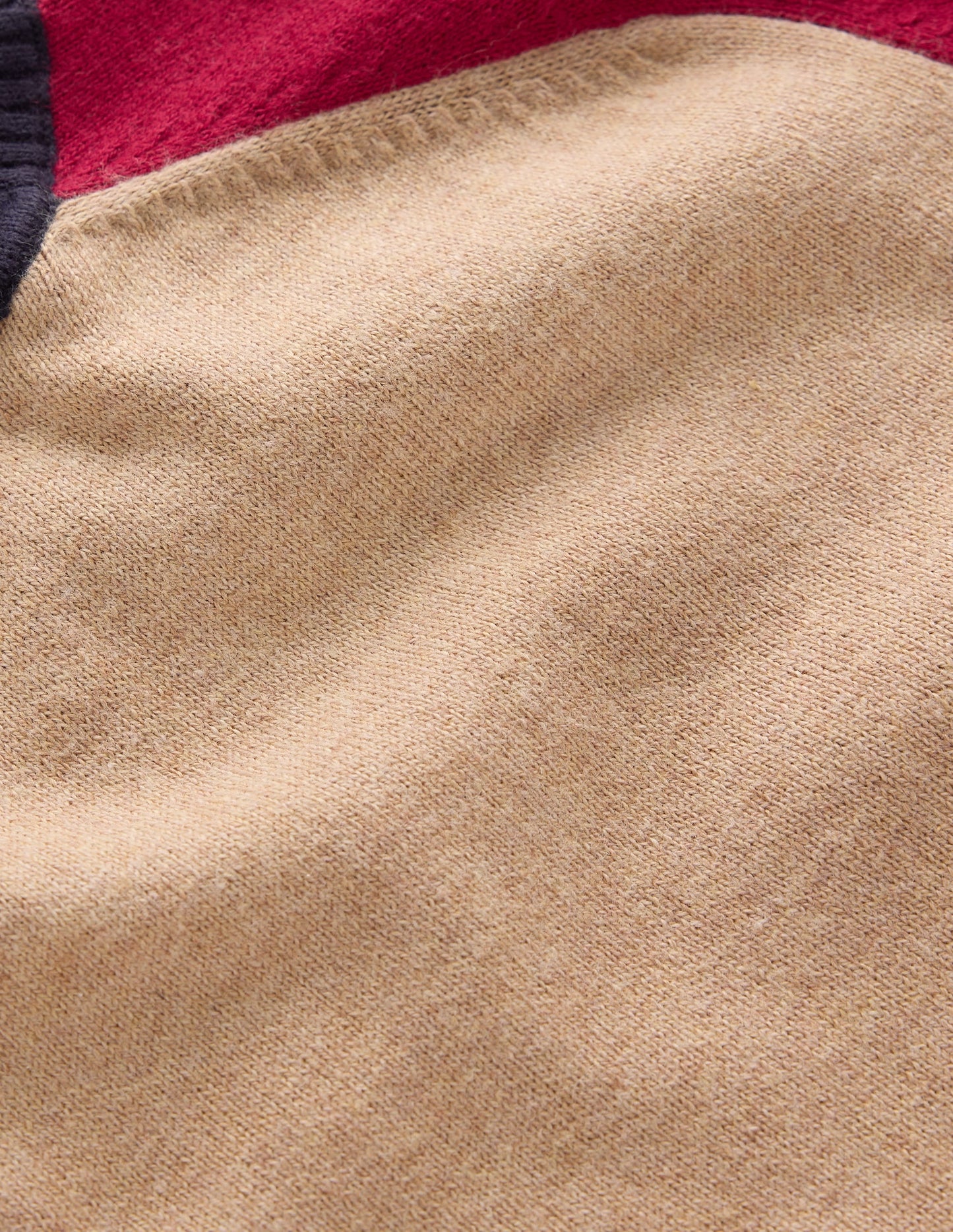 Meg Raglan Sleeve Jumper-Camel melange, red