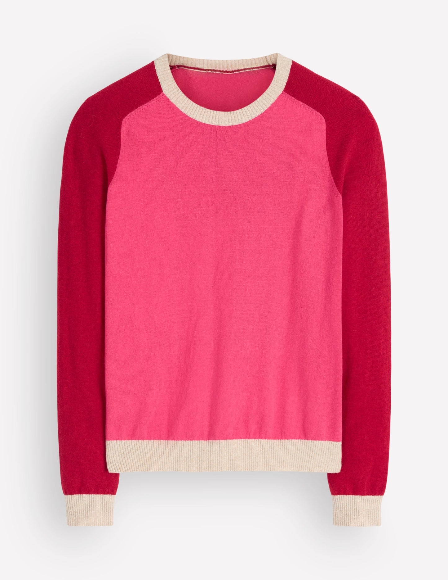 Meg Raglan Sleeve Jumper-Pink colour block