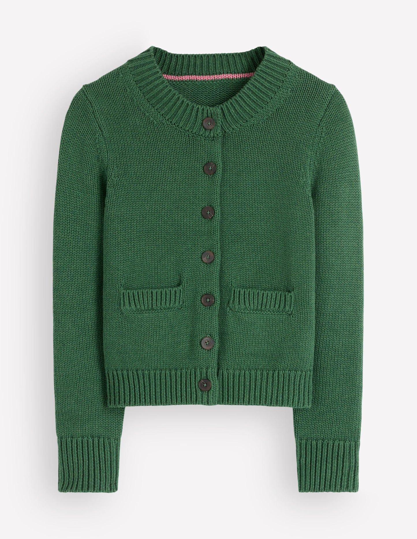 Lucy Chunky Cotton Cardigan-highland green
