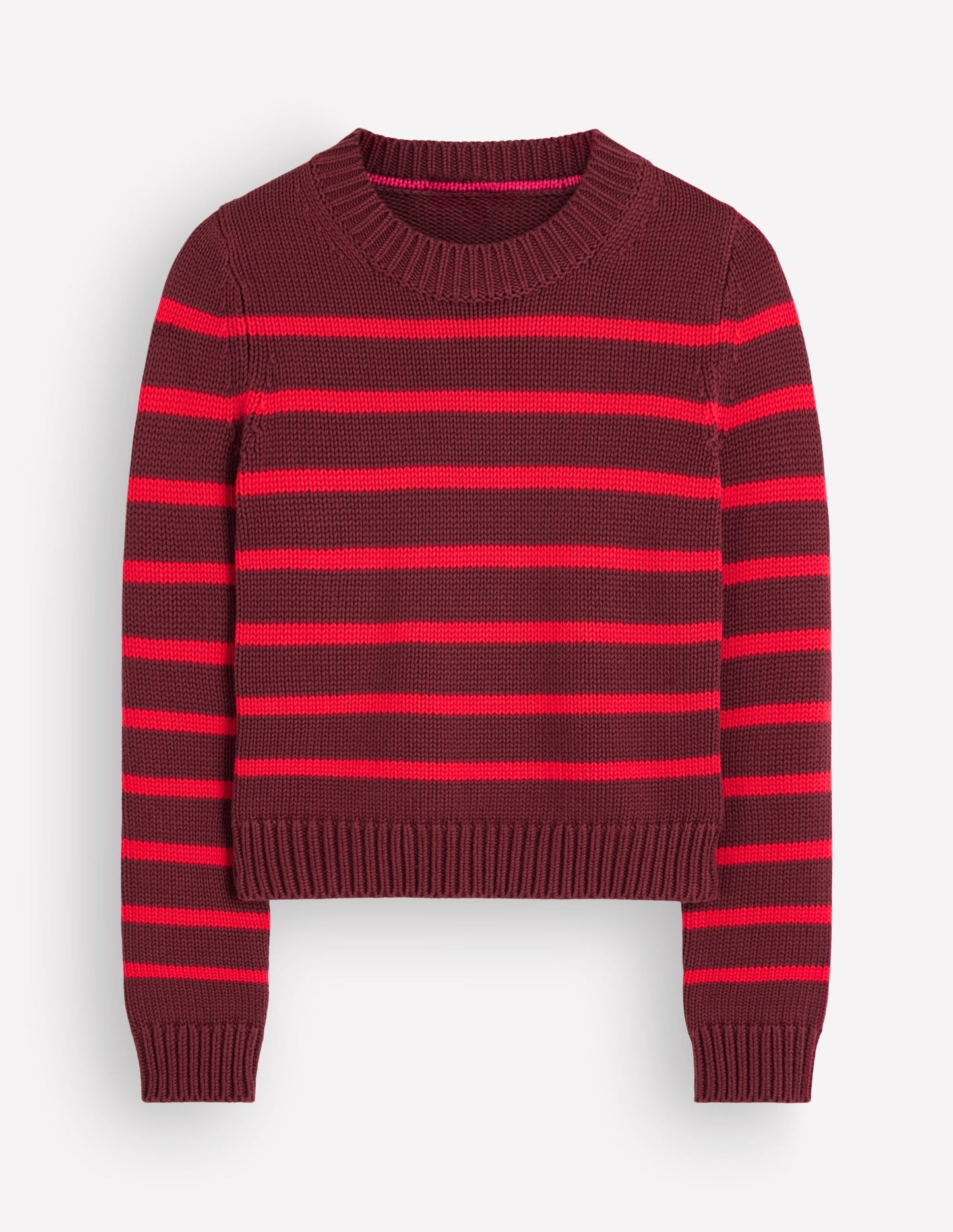 Lucy Chunky Cotton Jumper-Chestnut, Poppy Red