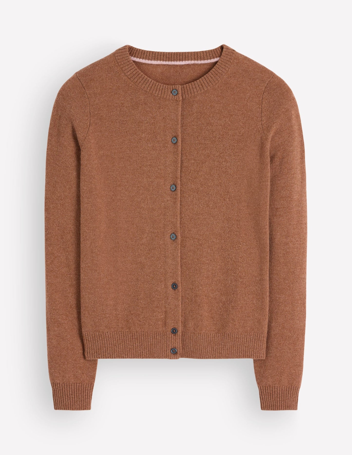 Elsie Cashmere Crew Cardigan-Warm Ginger