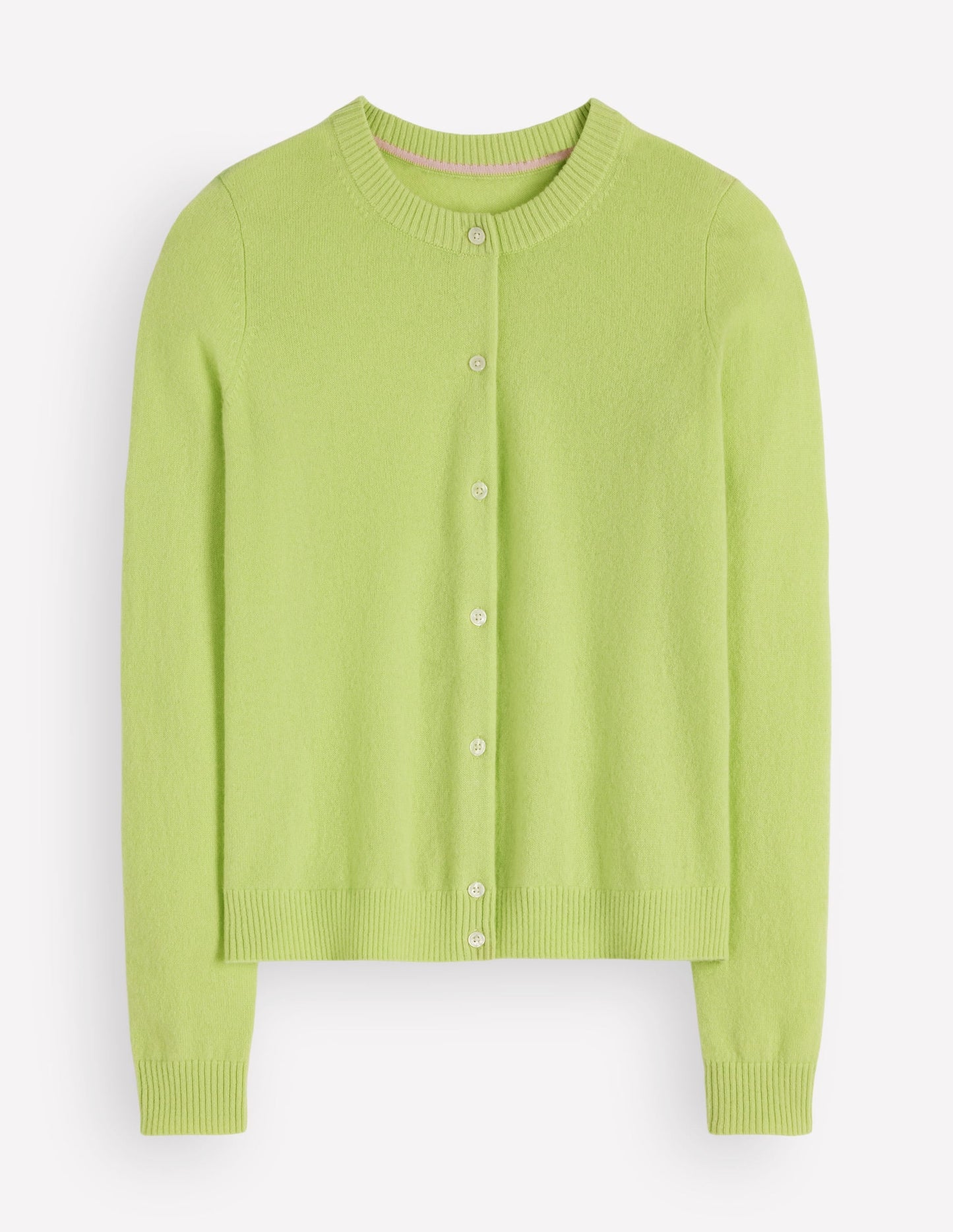 Elsie Cashmere Crew Cardigan-Sweet Mint