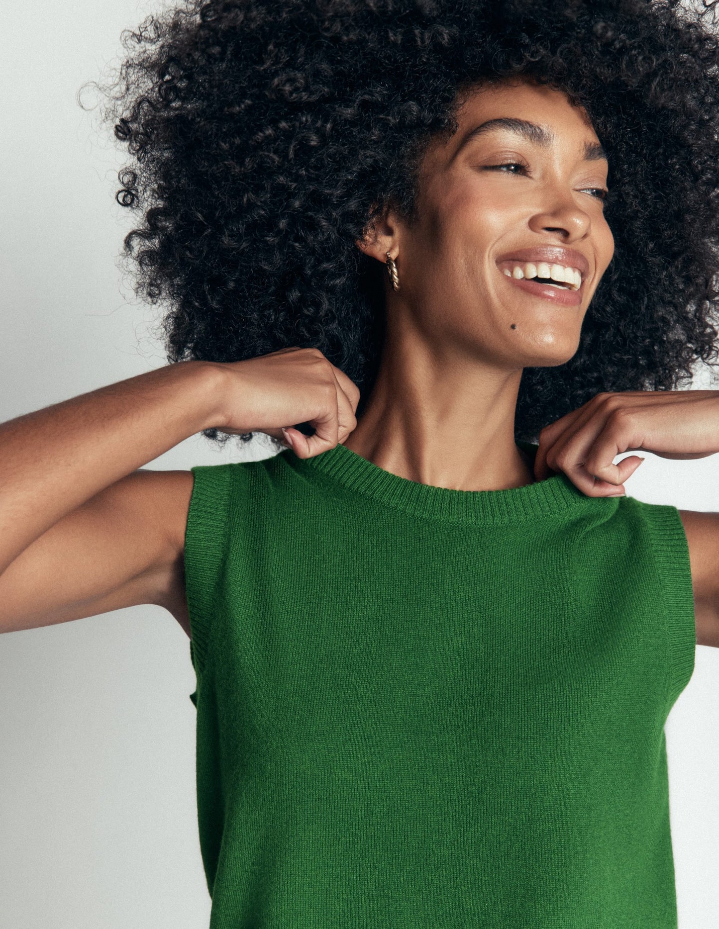 Elsie Cashmere Tank-Fresh Green