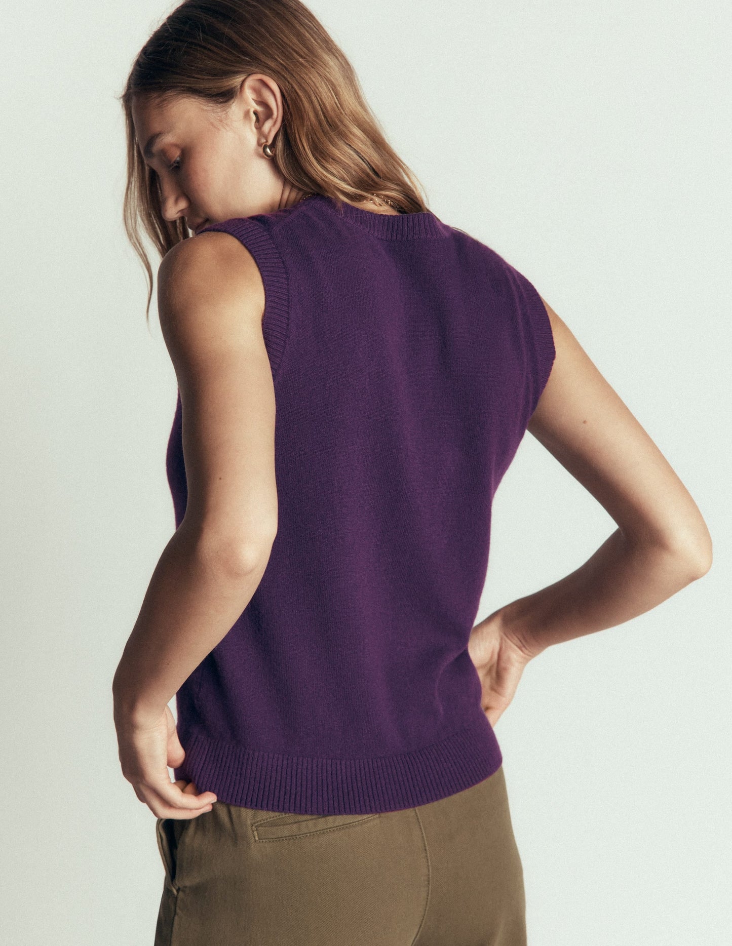 Elsie Cashmere Tank-Deep Grape