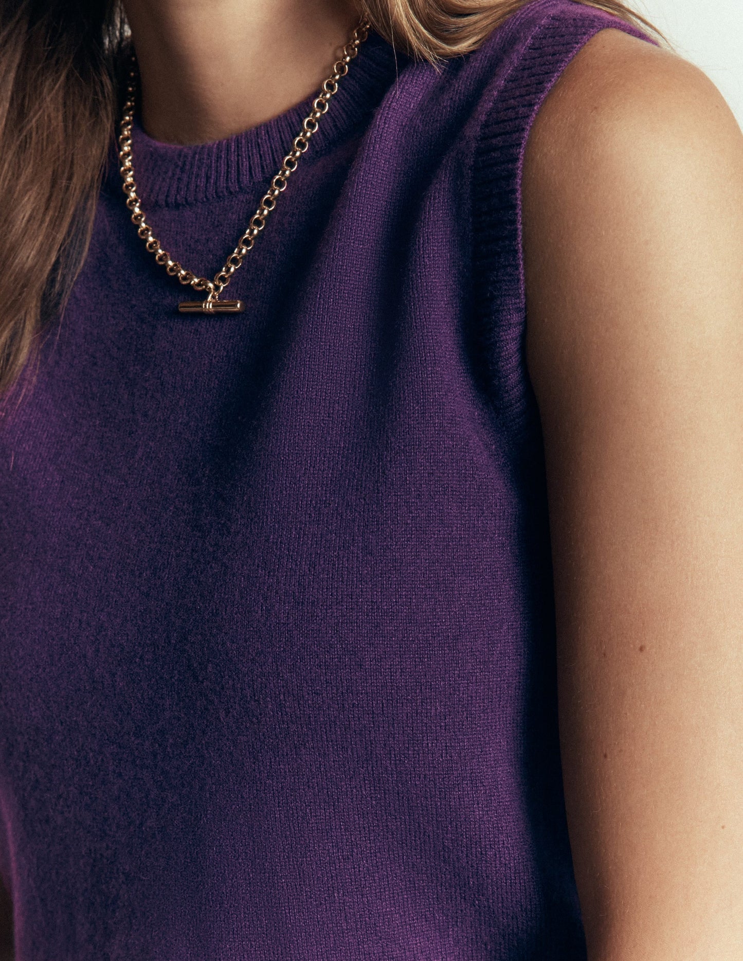 Elsie Cashmere Tank-Deep Grape