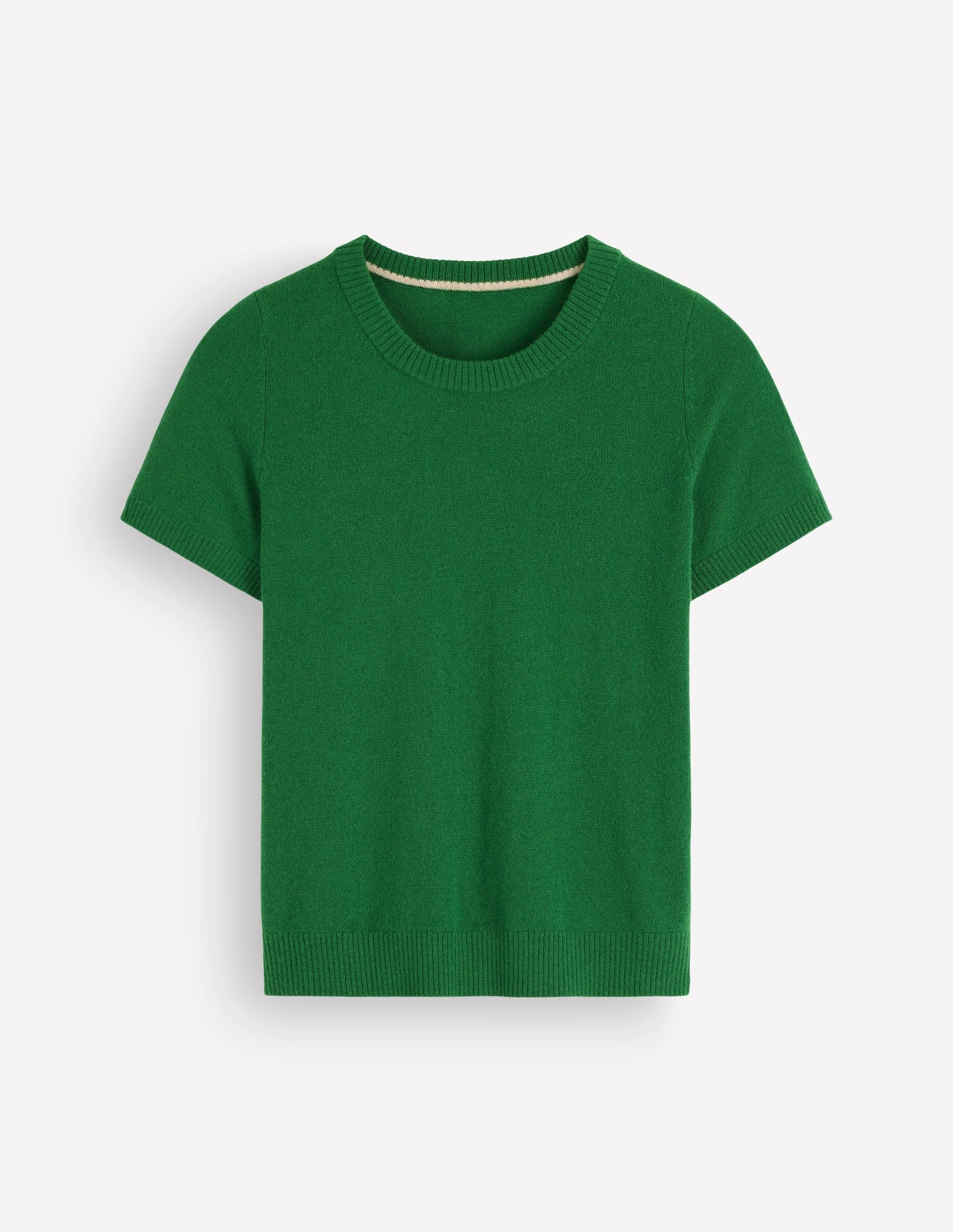 Elsie Cashmere Crew T-shirt-Fresh Green