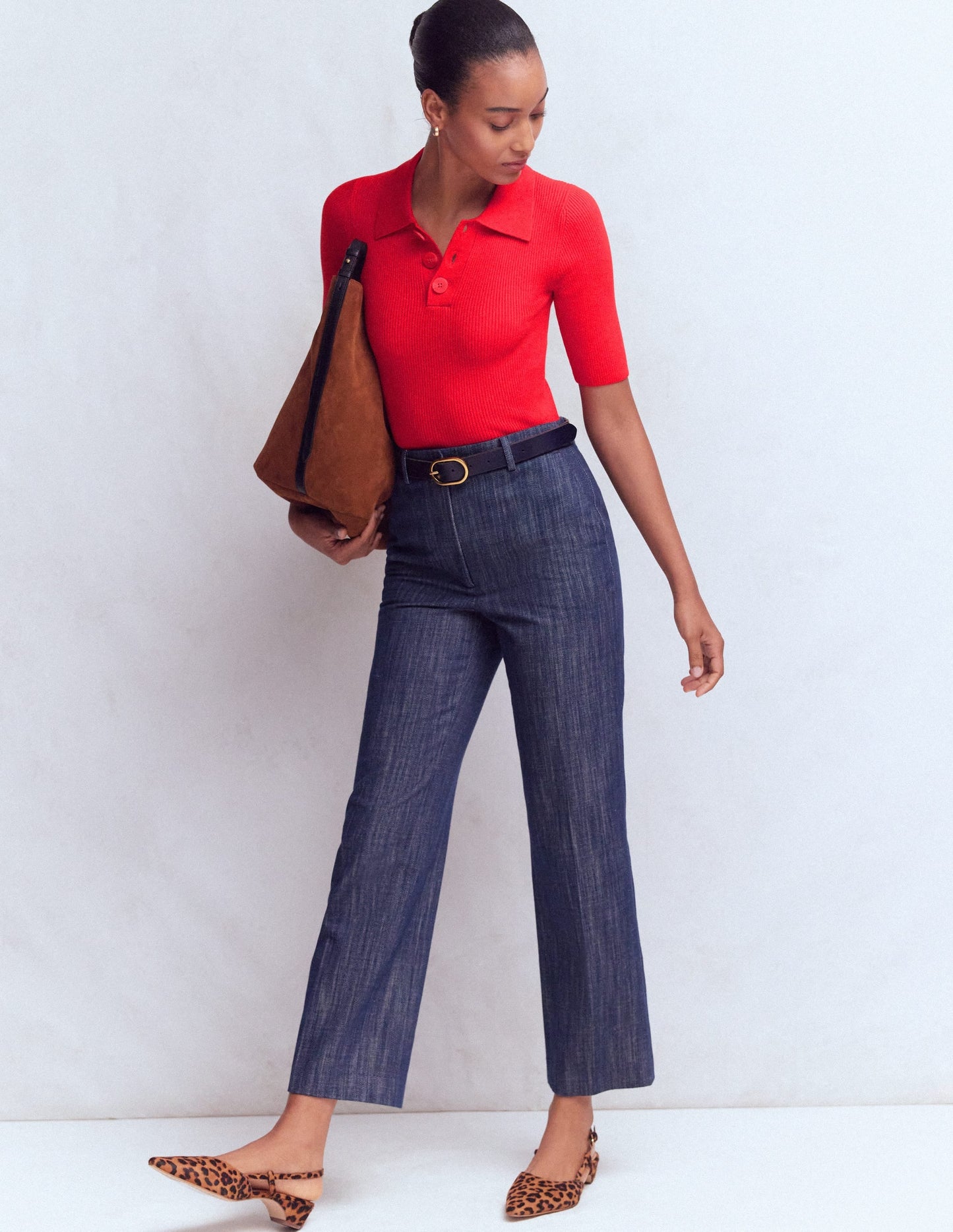 Rhianne Cotton Rib Jumper-Poppy Red