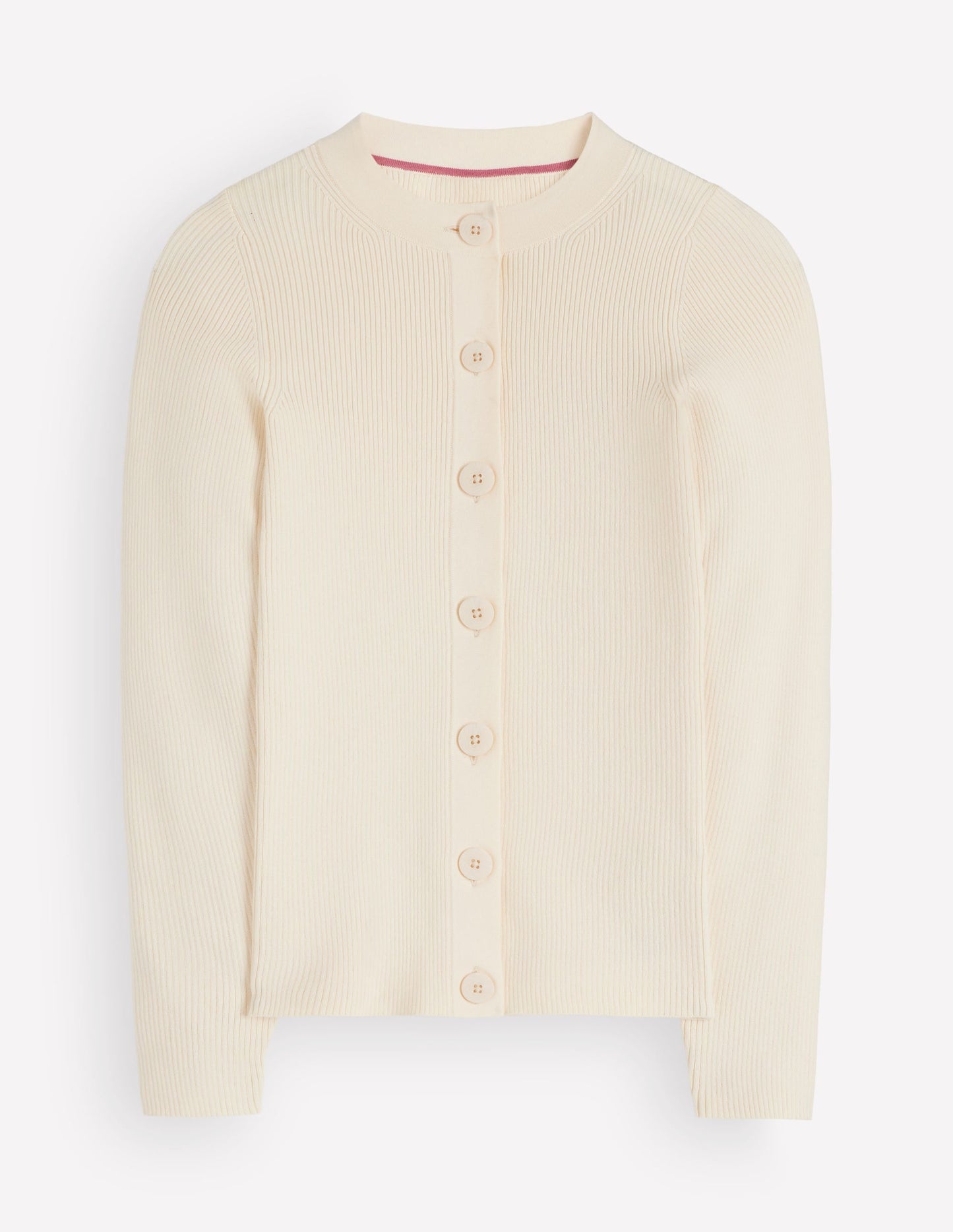 Rhianne Cotton Rib Cardigan-Ivory