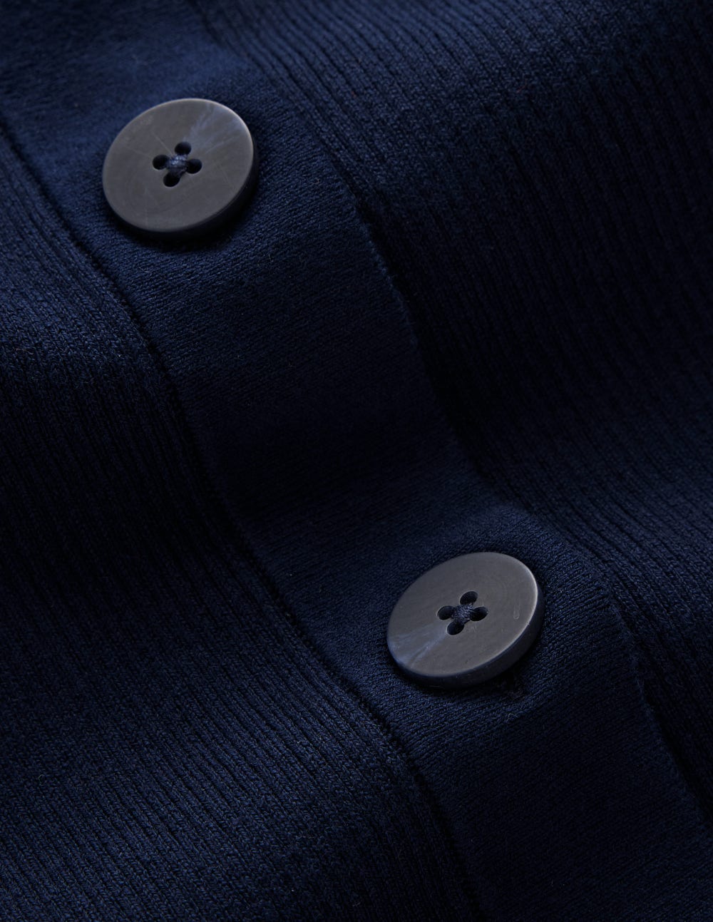 Rhianne Cotton Rib Cardigan-Navy