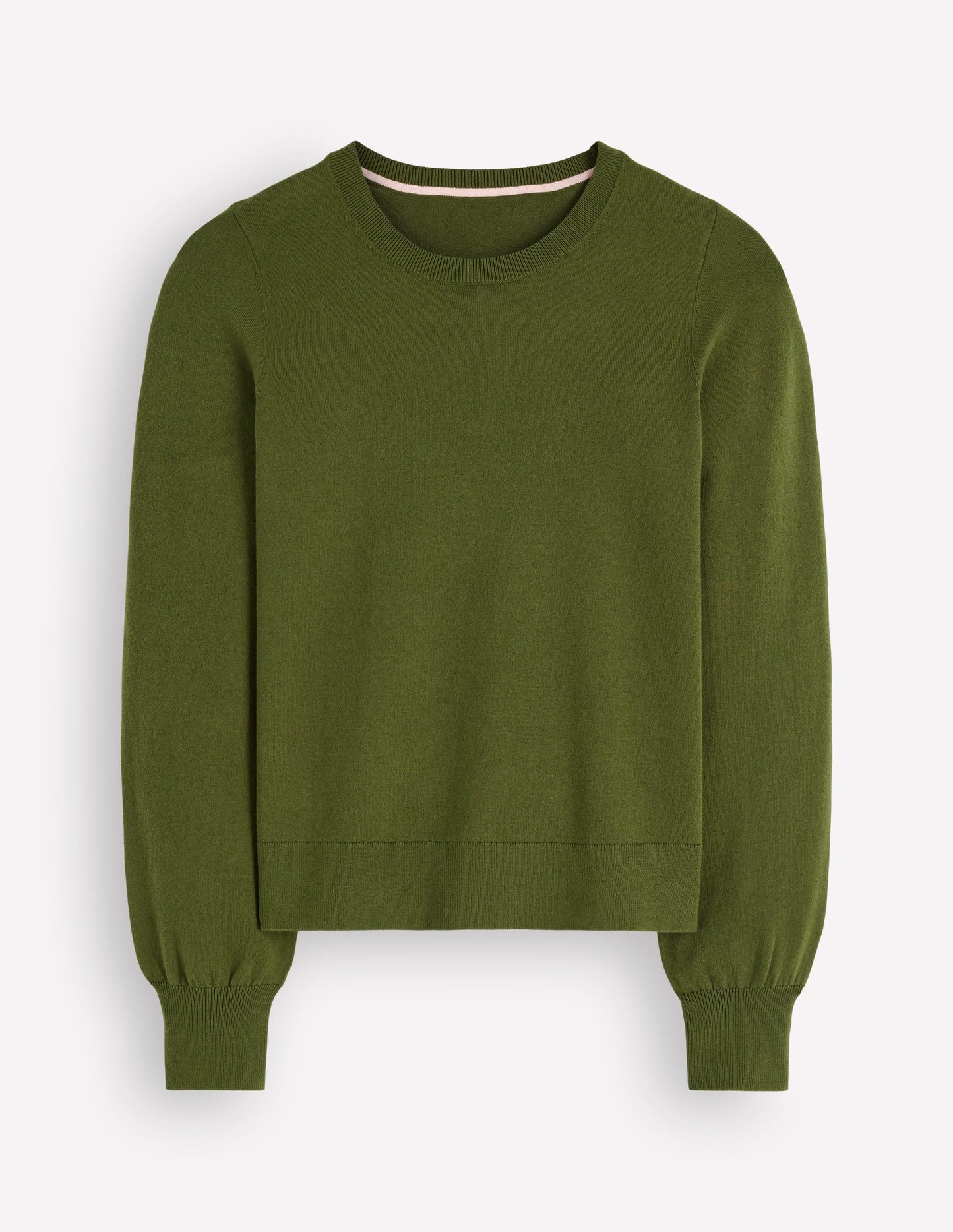 Camilla Cotton Crew Jumper-Forest Green