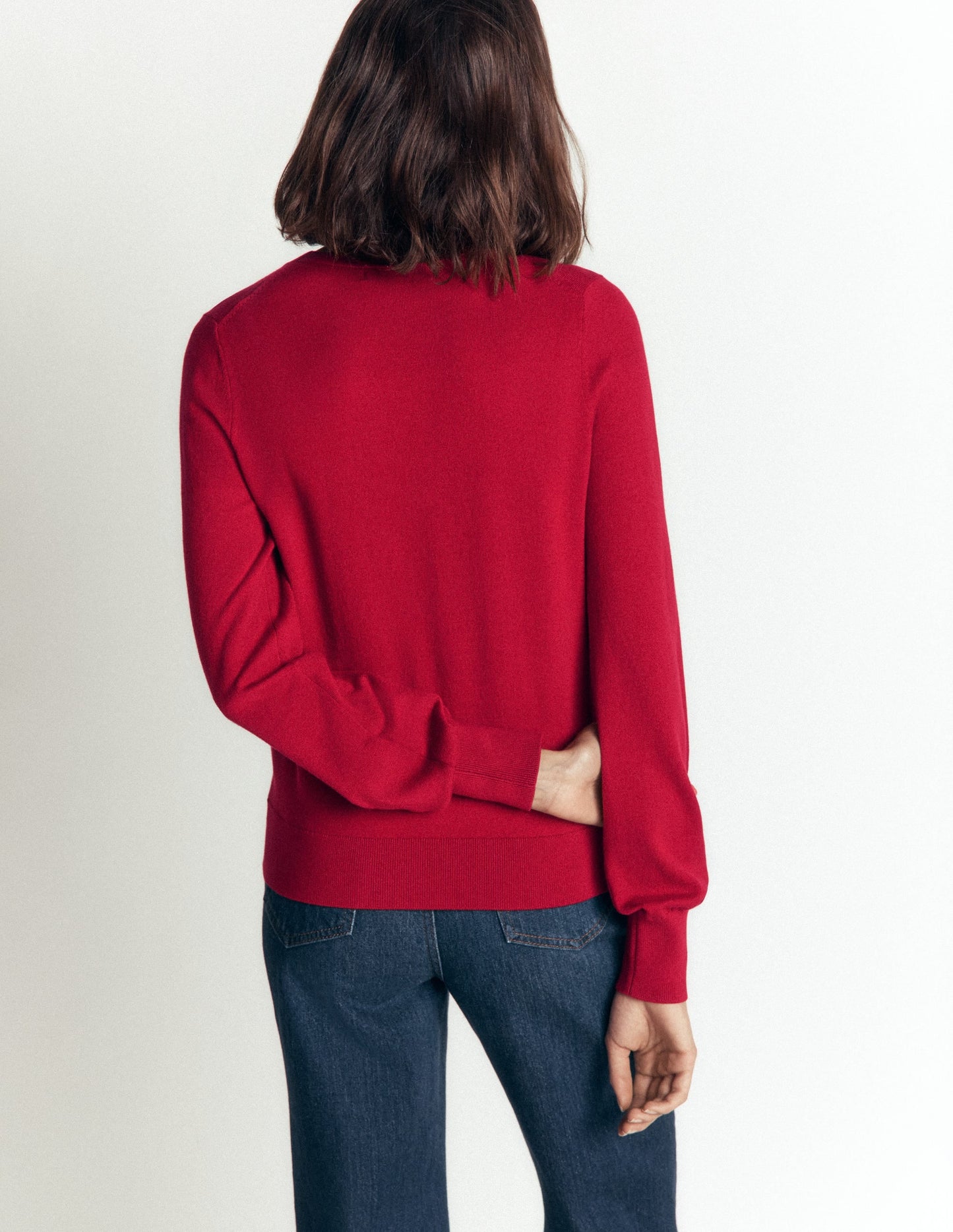 Camilla Cotton Crew Jumper-Crimson Red