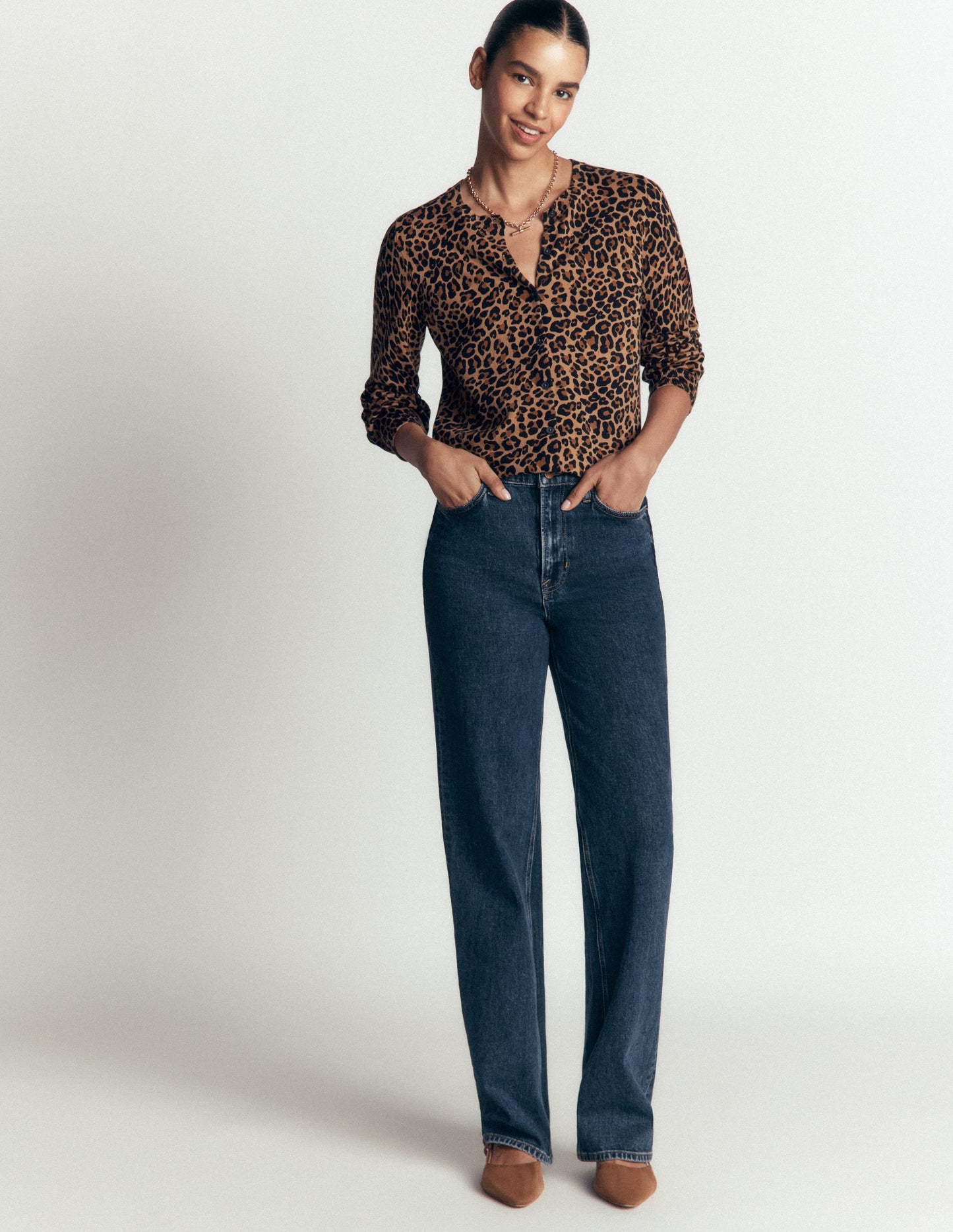Camilla Cotton Crew Cardigan-Camel, Animal Fields