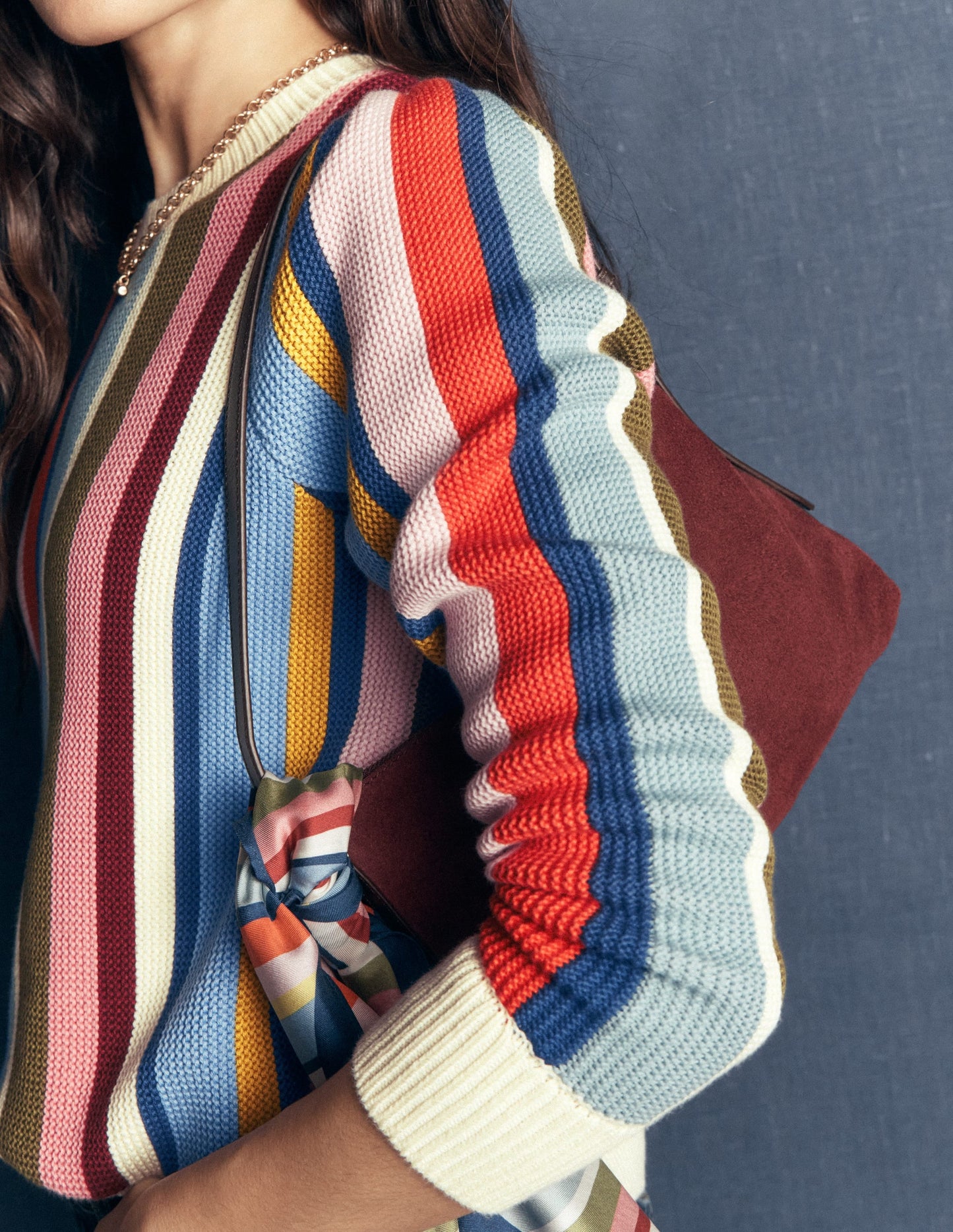 Textured Stitch Jumper-Multi Stripe