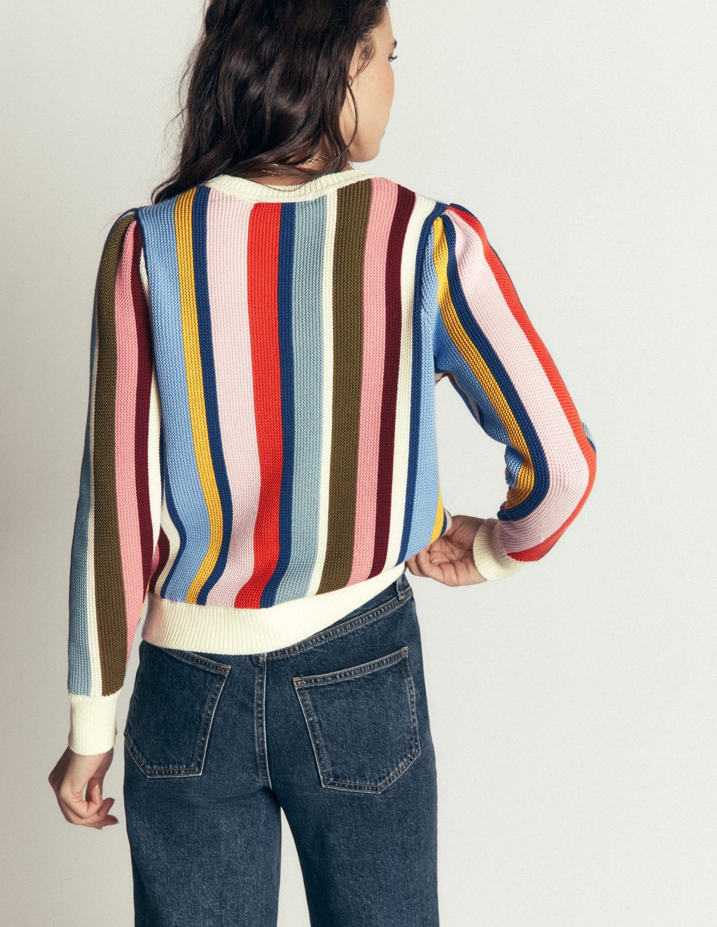 Textured Stitch Jumper-Multi Stripe