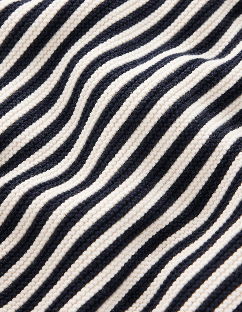 Textured Stitch Jumper-Navy, Ivory