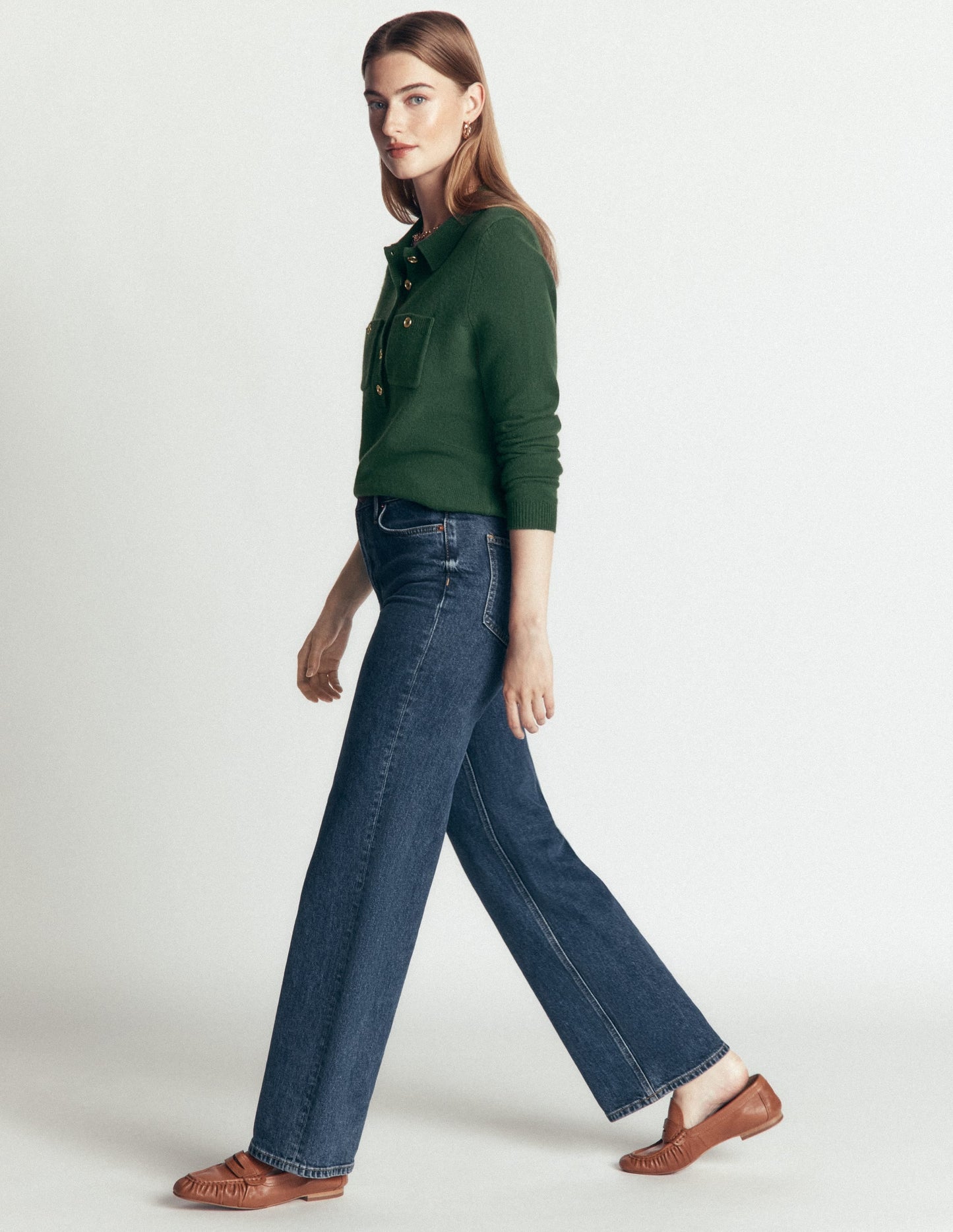 Marianne Merino Wool Jumper-Hunter Green