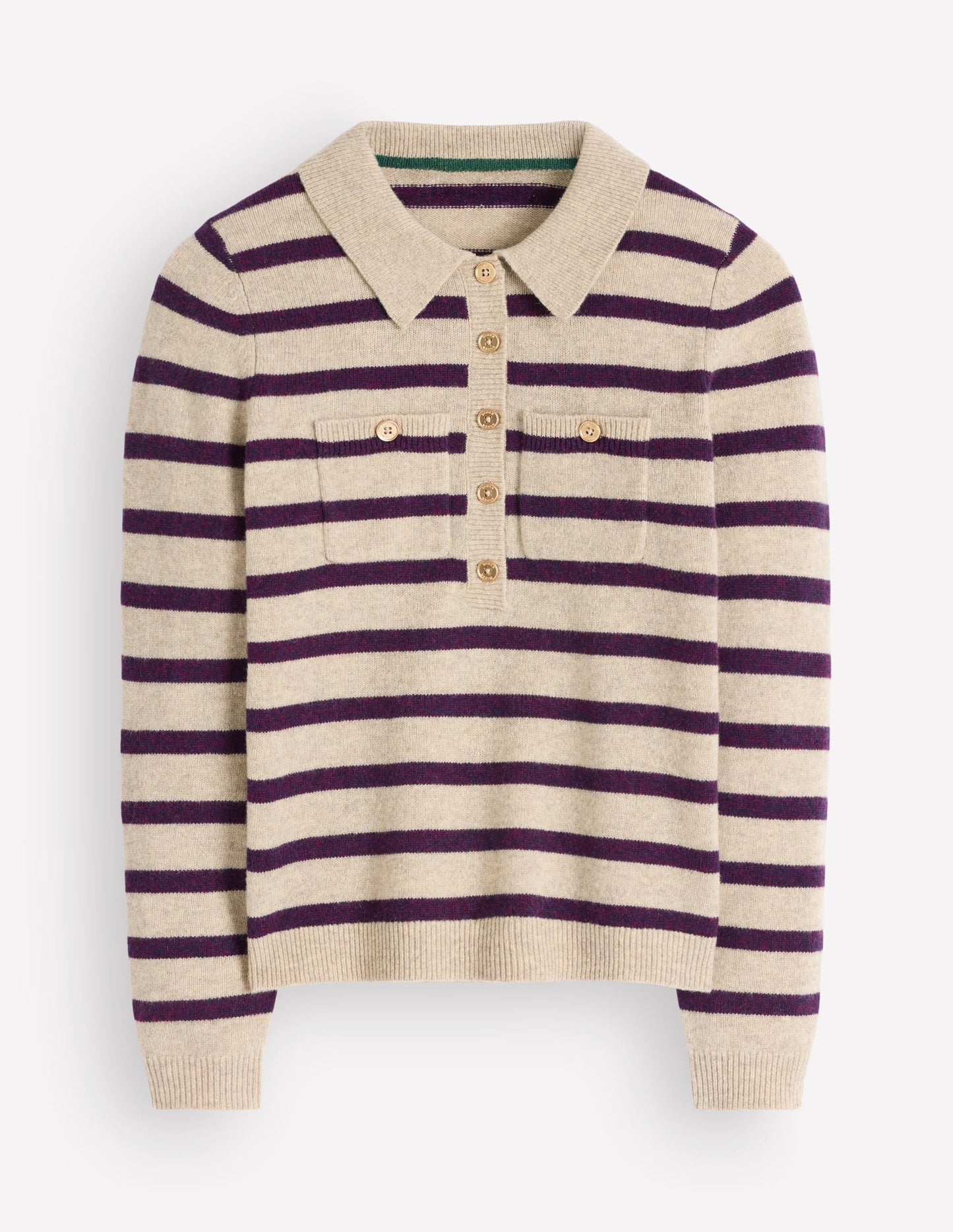 Marianne Merino Wool Jumper-Mink, Stripe