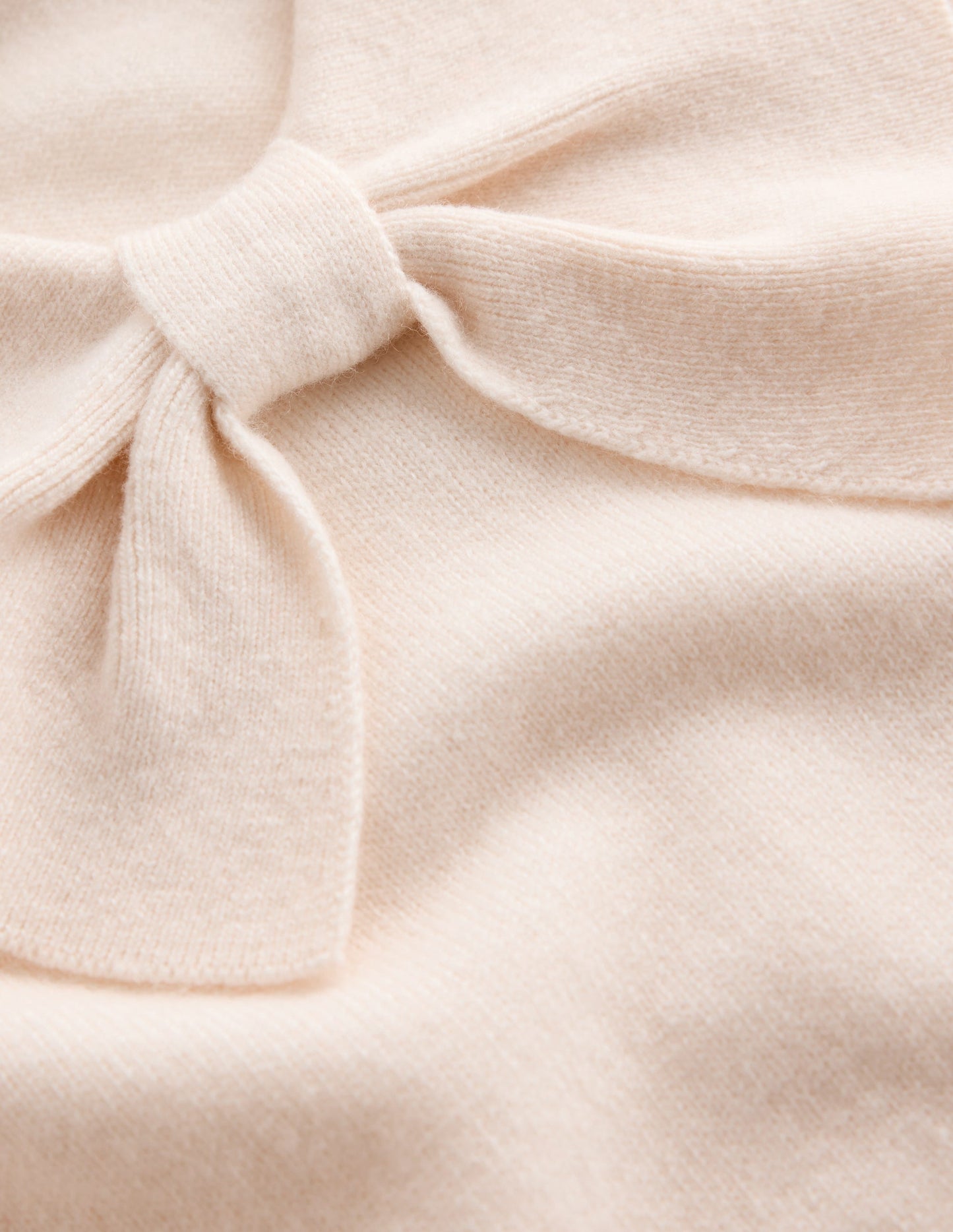 Bow Neck Knitted Jumper-Ivory