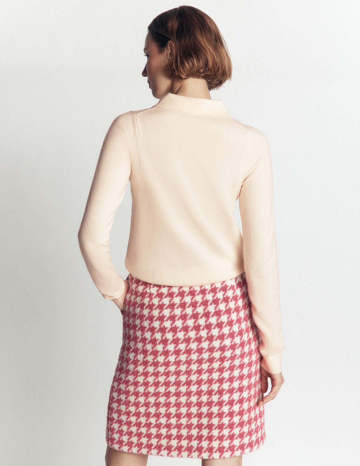 Bow Neck Knitted Jumper-Ivory
