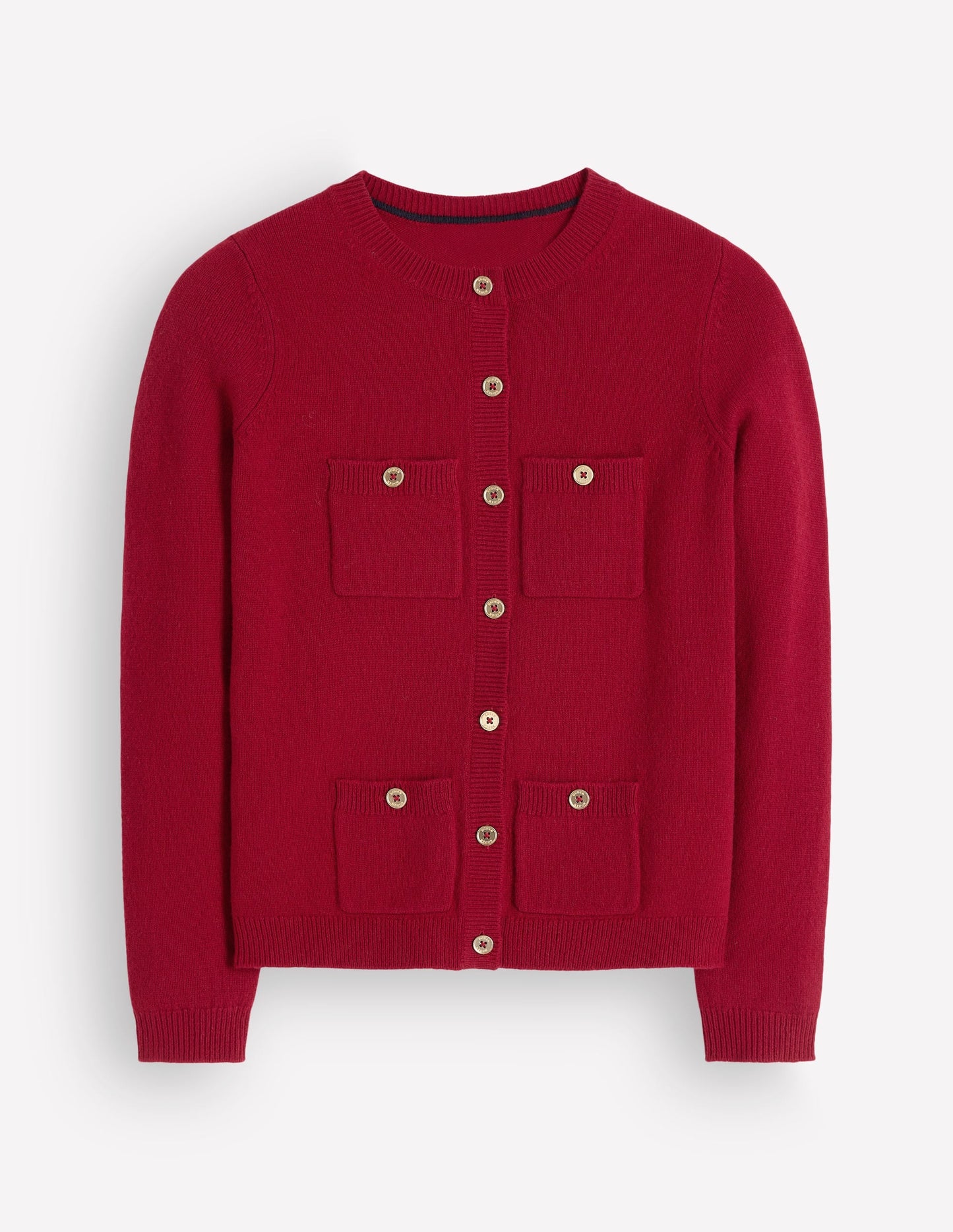 Marianne Merino Wool Cardigan-Crimson Red