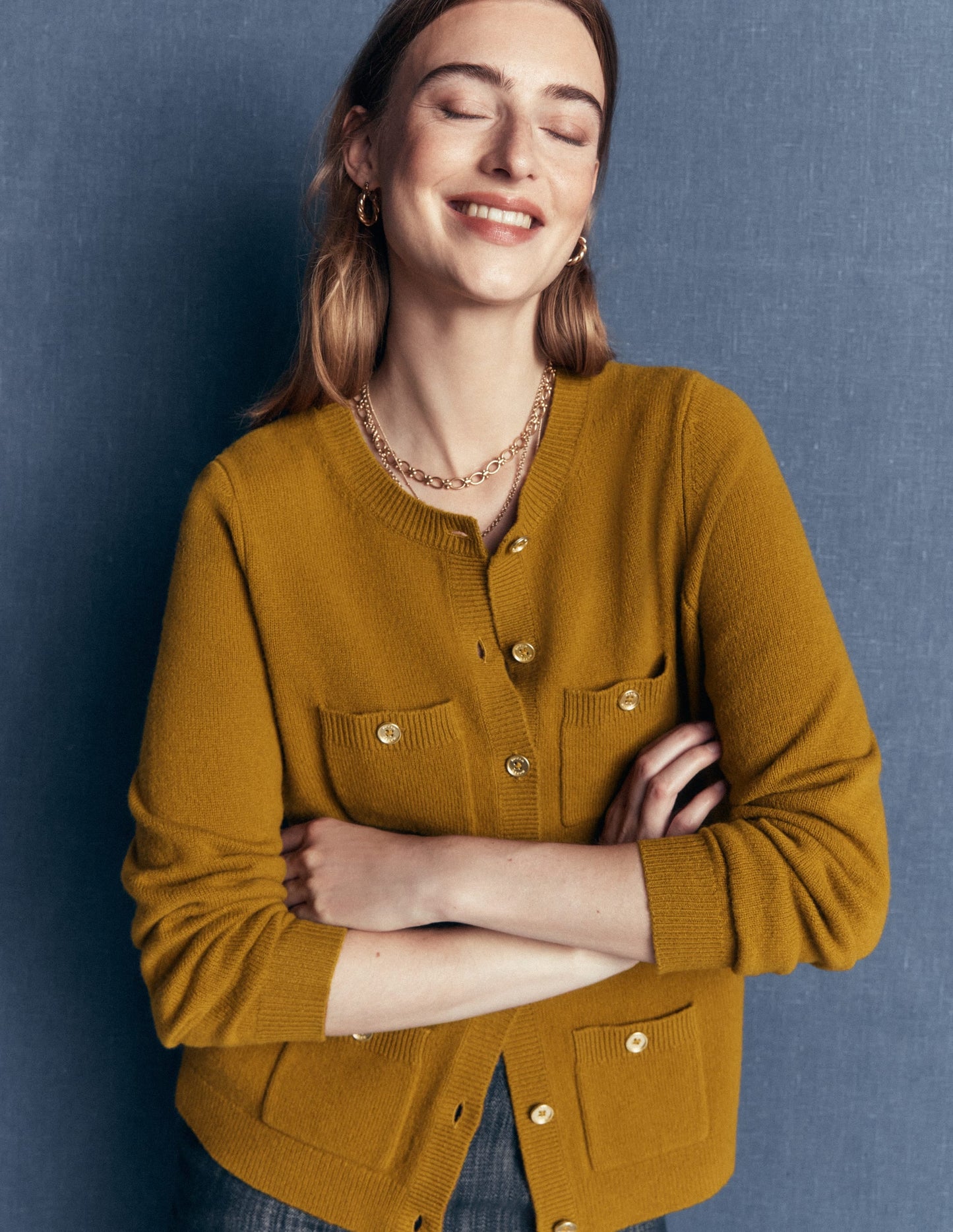 Marianne Merino Wool Cardigan-Spiced Chai