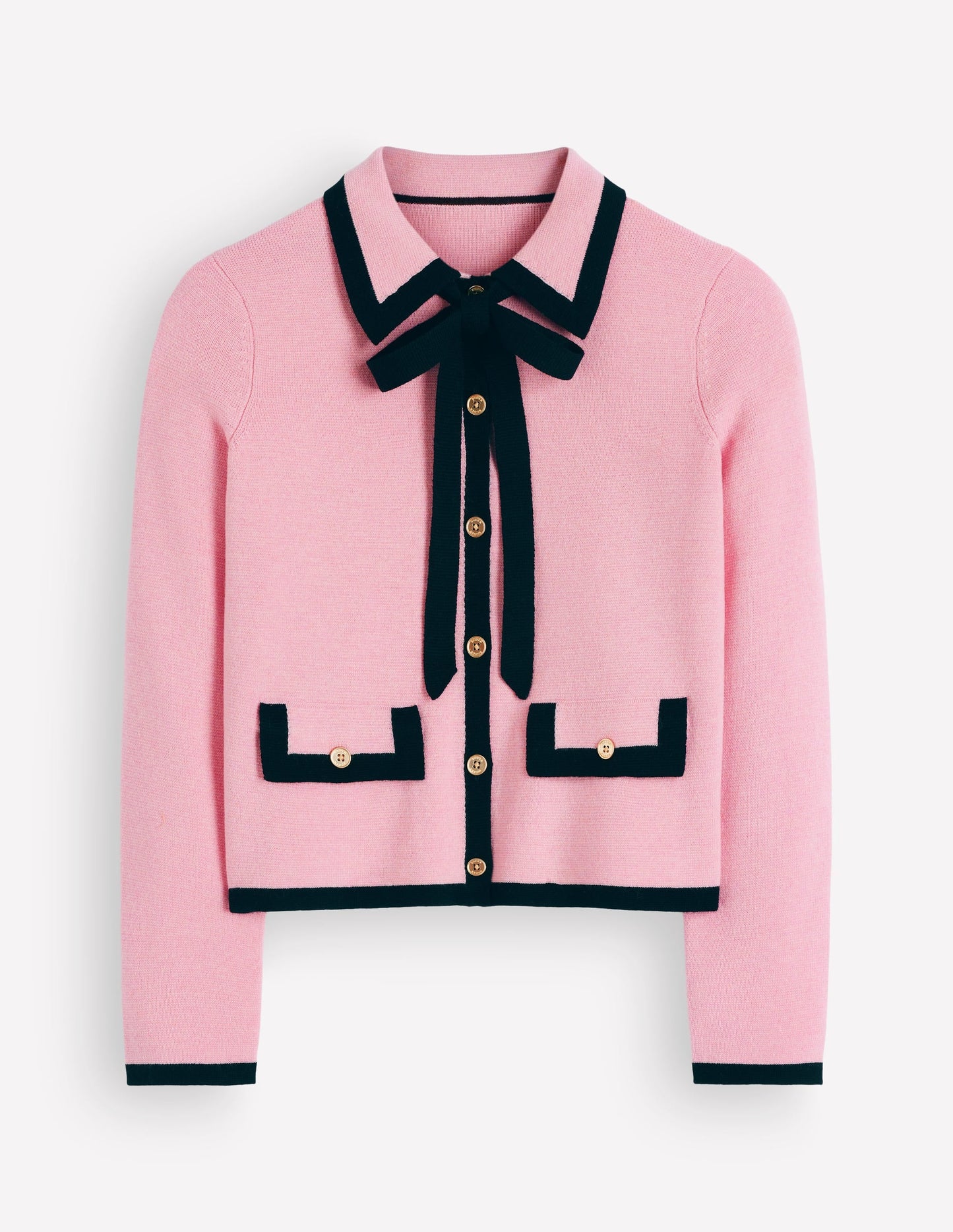 Elizabeth Bow Knitted Jacket-Spring Blossom Pink