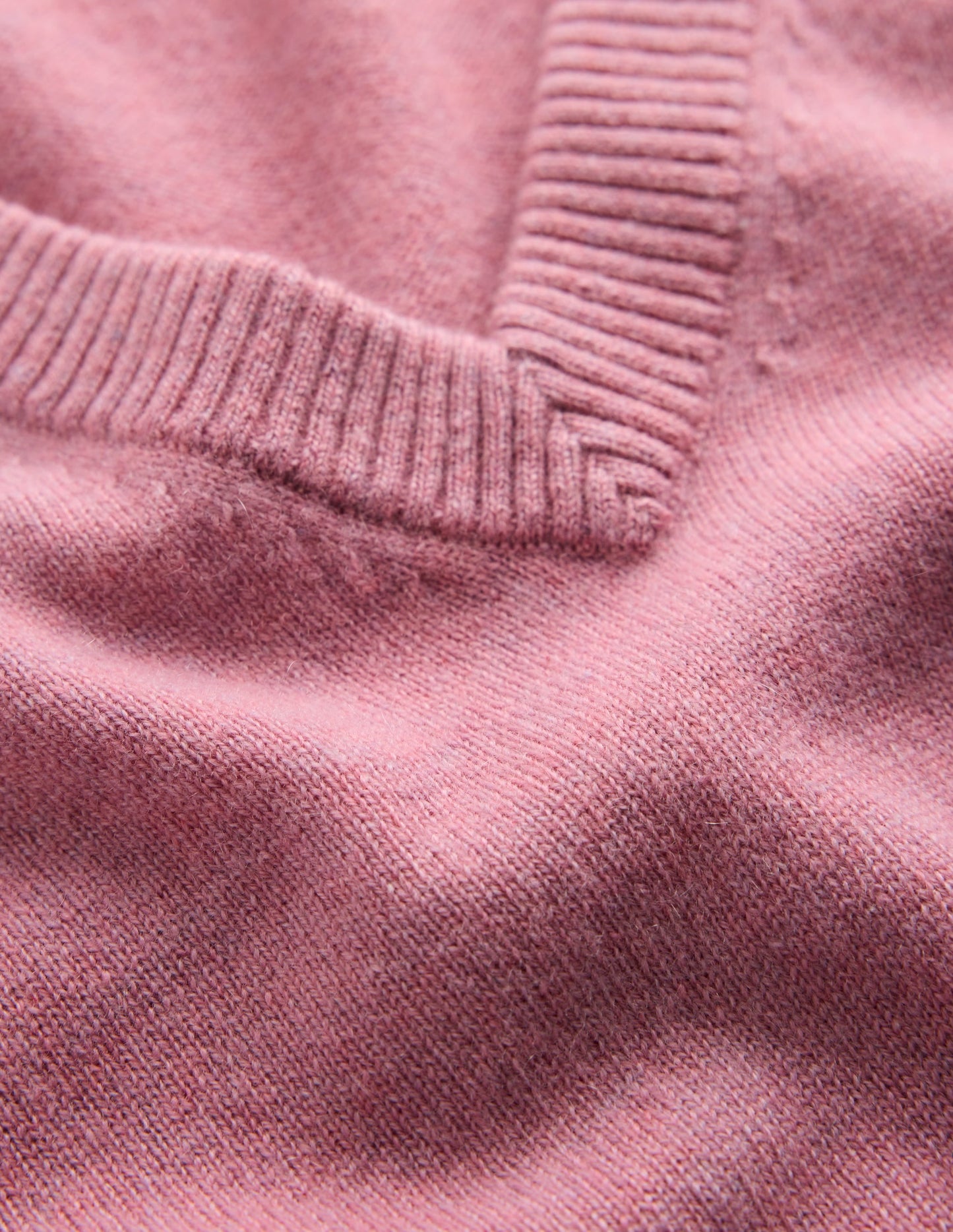 Elsie Cashmere V Neck Jumper-Pink Heather