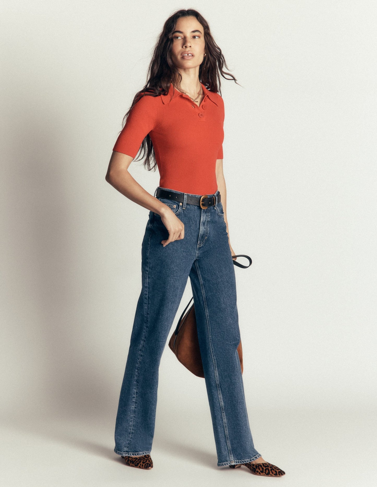 High Rise Column Leg Jeans-Dark Vintage