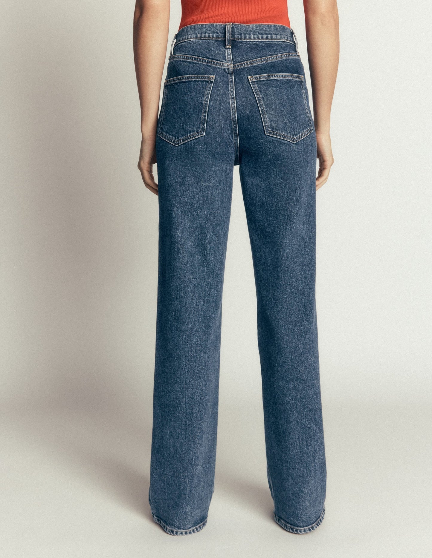 High Rise Column Leg Jeans-Dark Vintage