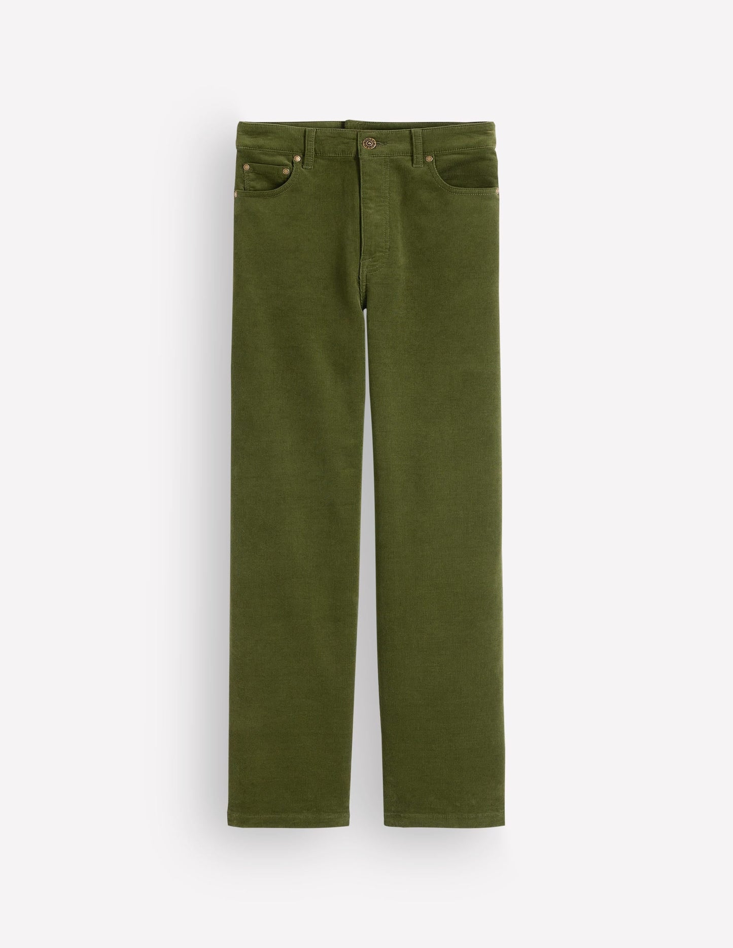 High Rise Cord Column Jeans-Chive