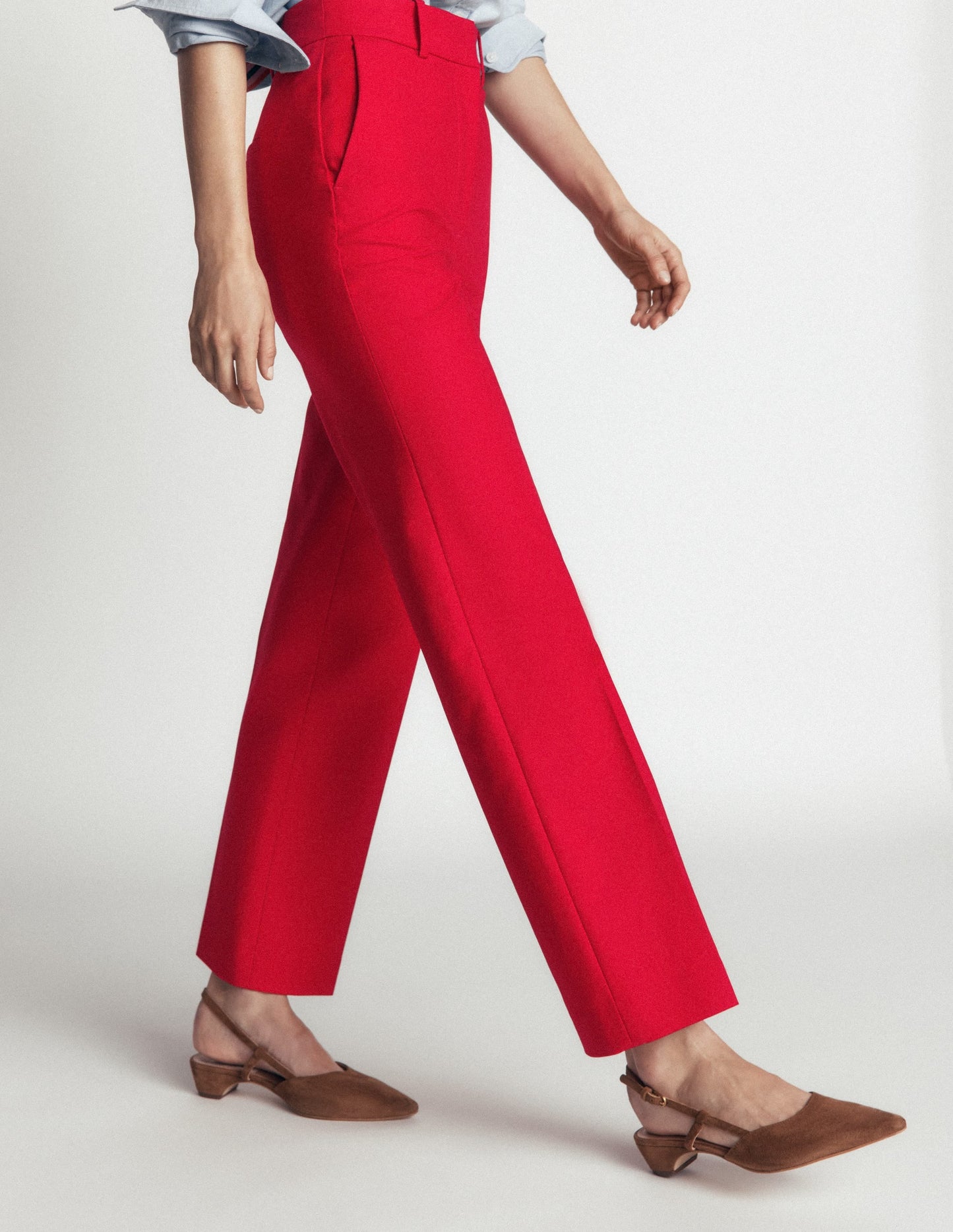 Canonbury Cotton 7/8 Trousers-Salsa Red