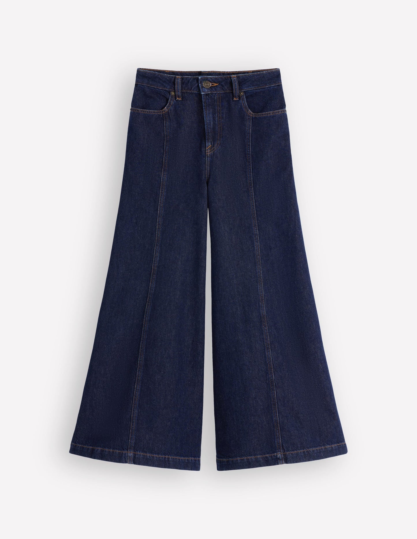 Wide Leg Culotte Jeans-Indigo