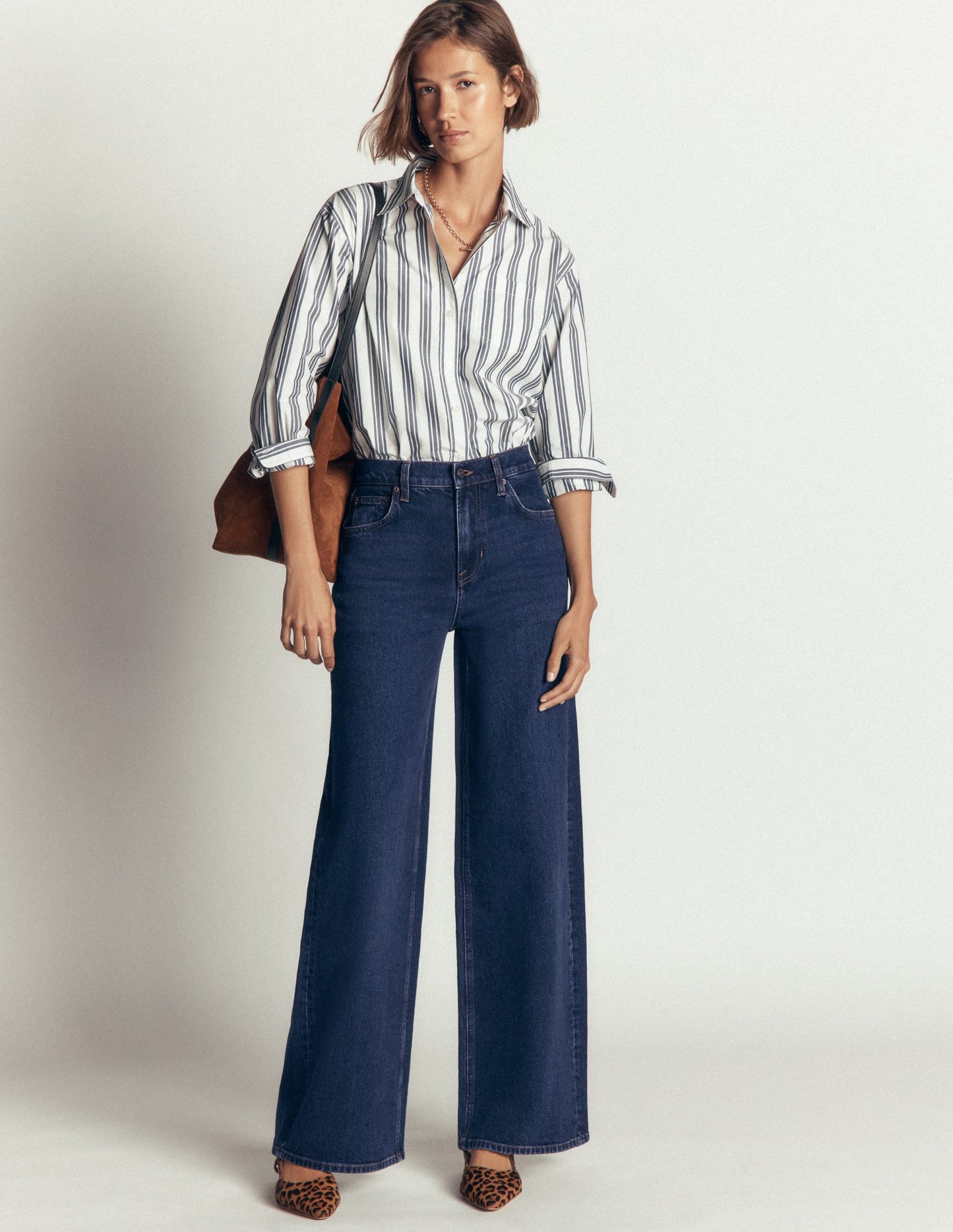 High Rise Wide Leg Jeans-Indigo Rinse