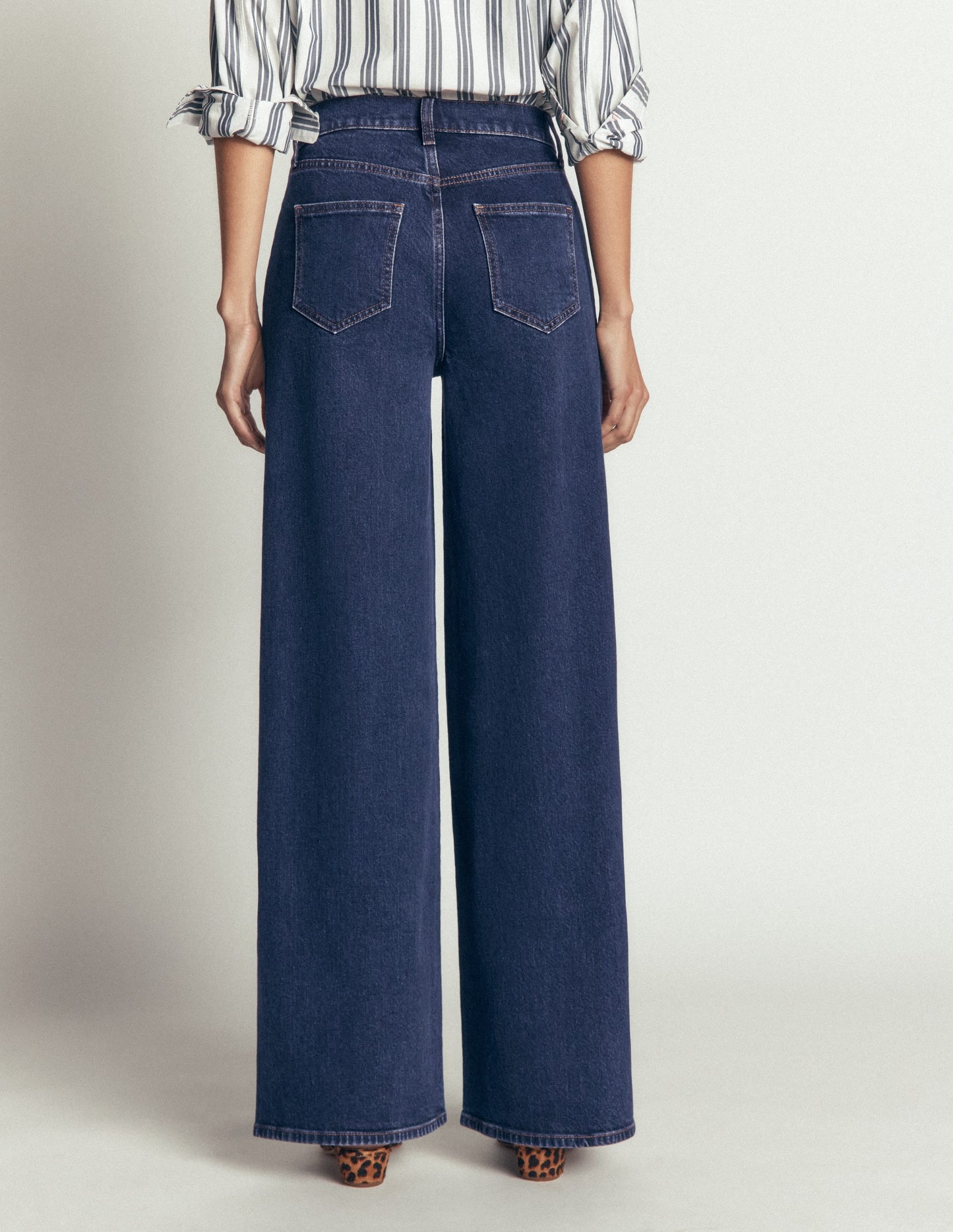 High Rise Wide Leg Jeans-Indigo Rinse