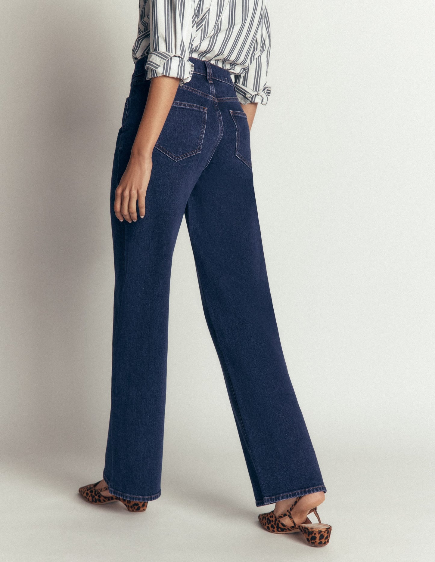 High Rise Wide Leg Jeans-Indigo Rinse