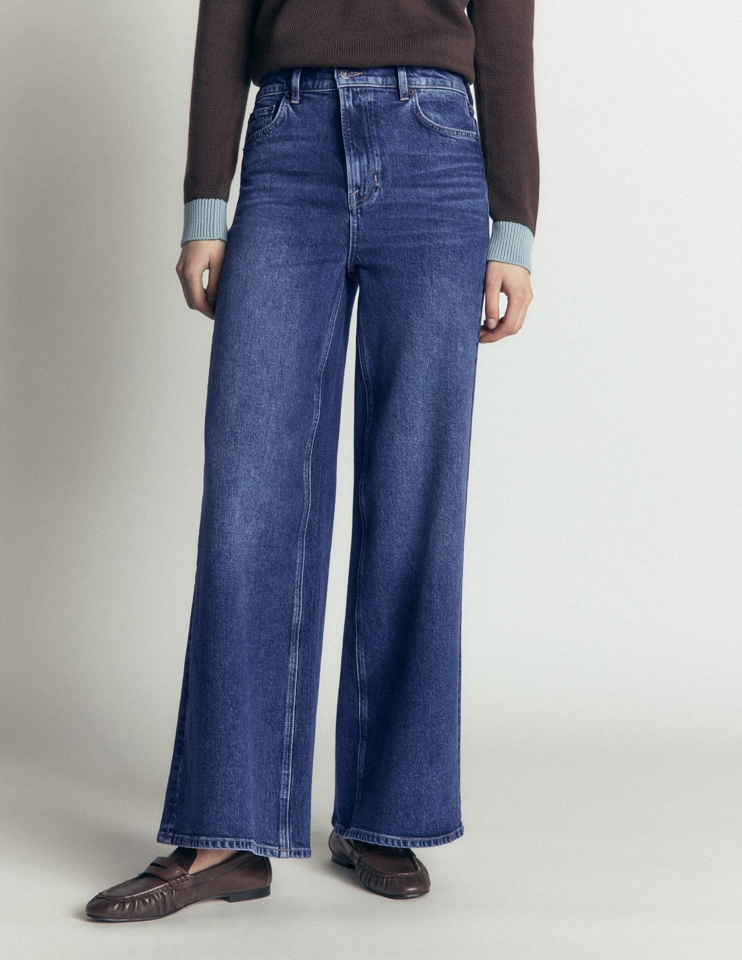 High Rise Wide Leg Jeans-Mid Vintage