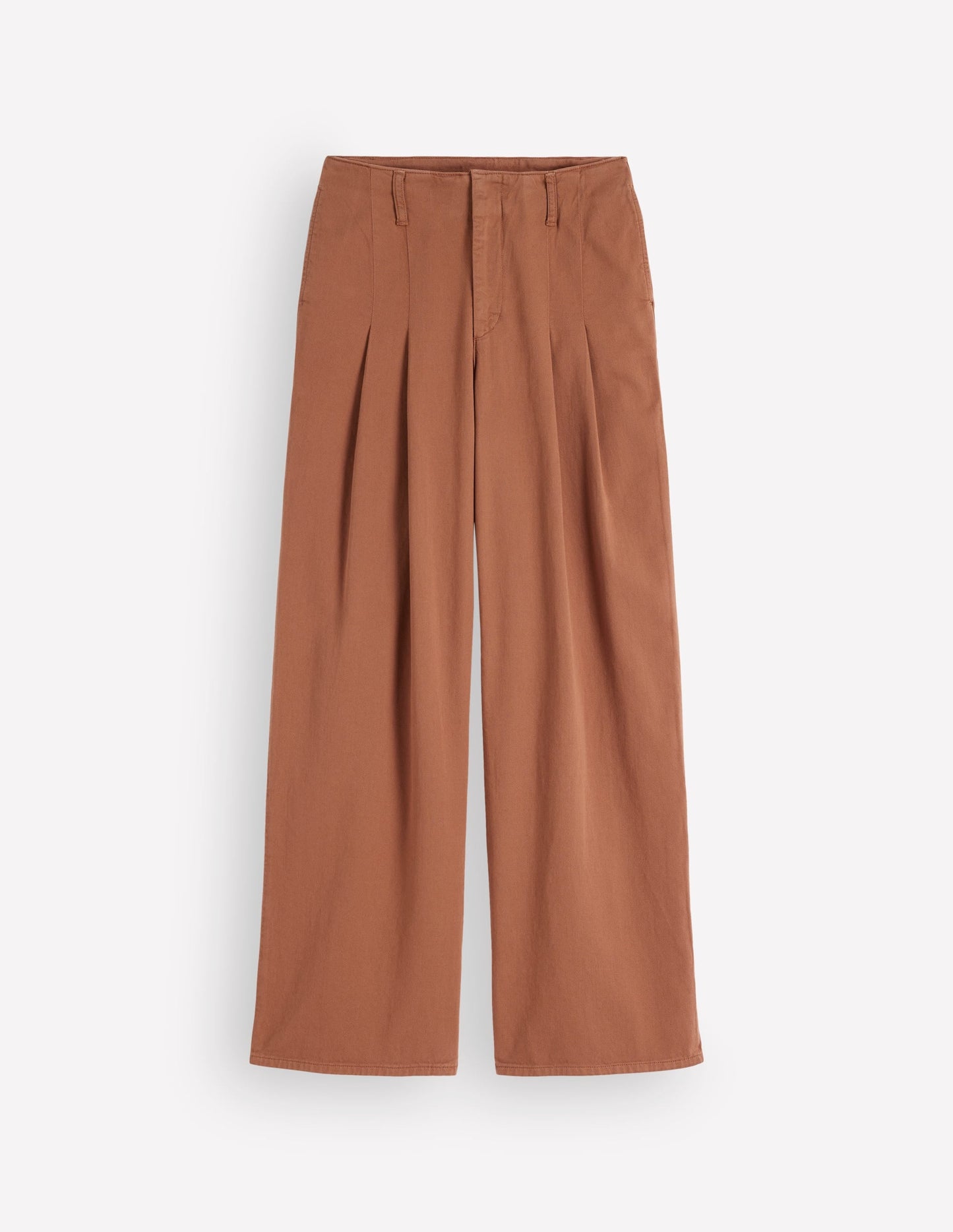 Mayfair Pleat Detail Trousers-Burnt Orange