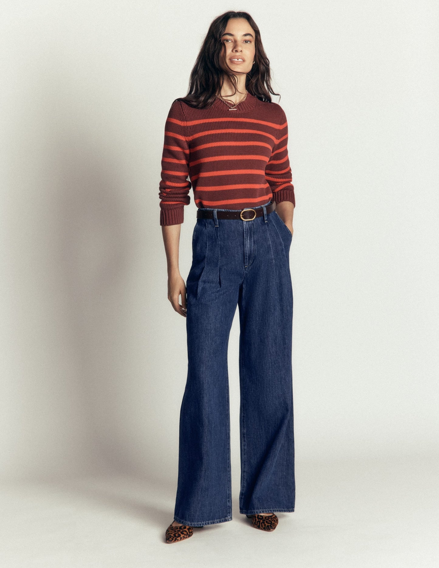 Mayfair Wide Leg Pleat Jeans-Mid Vintage