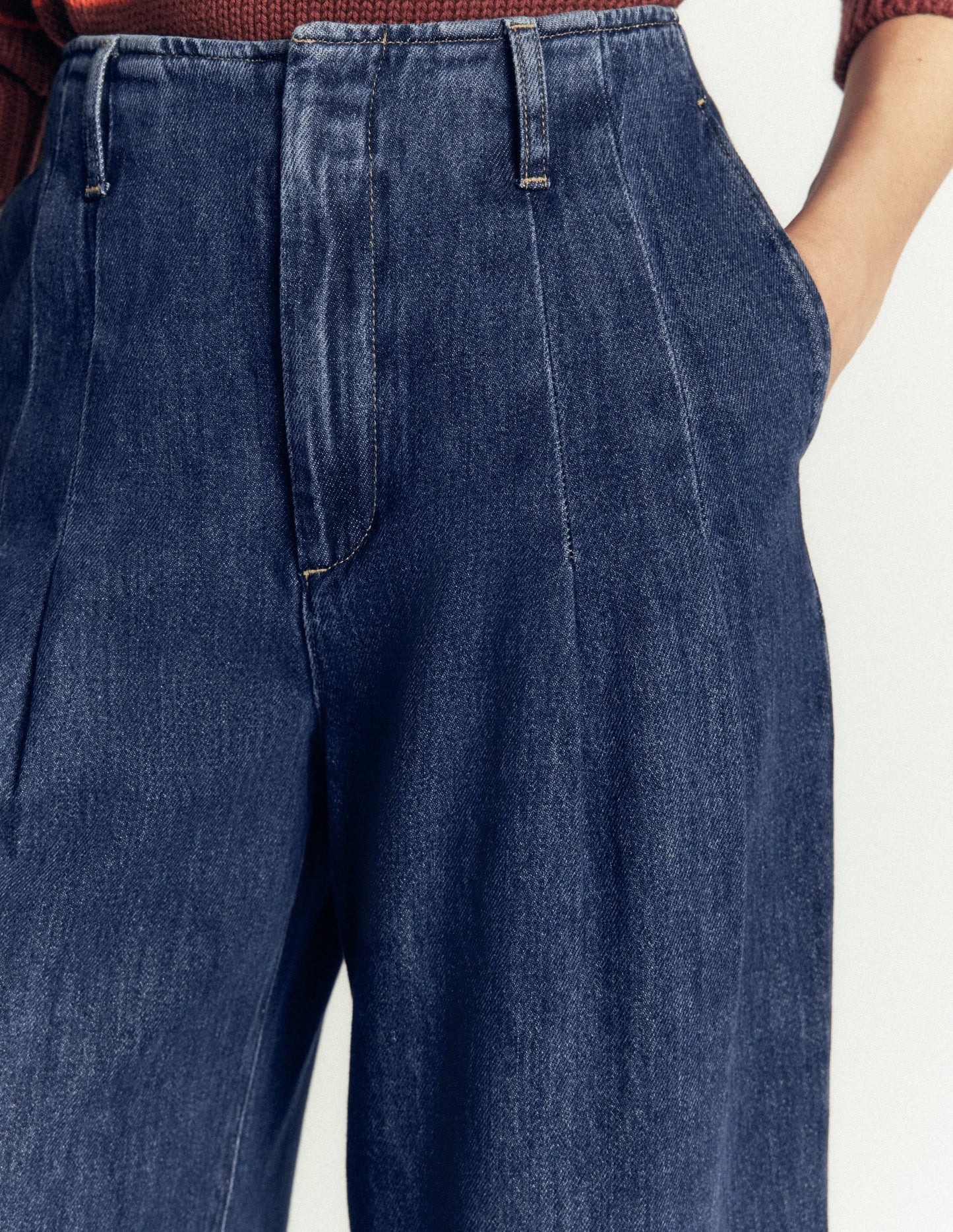 Mayfair Wide Leg Pleat Jeans-Mid Vintage