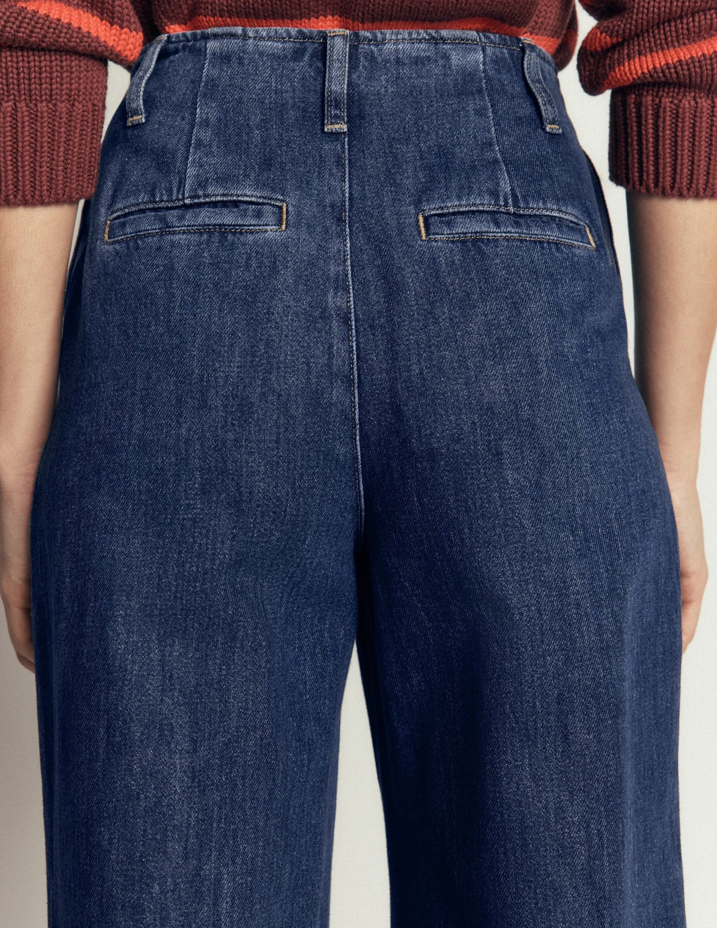 Mayfair Wide Leg Pleat Jeans-Mid Vintage