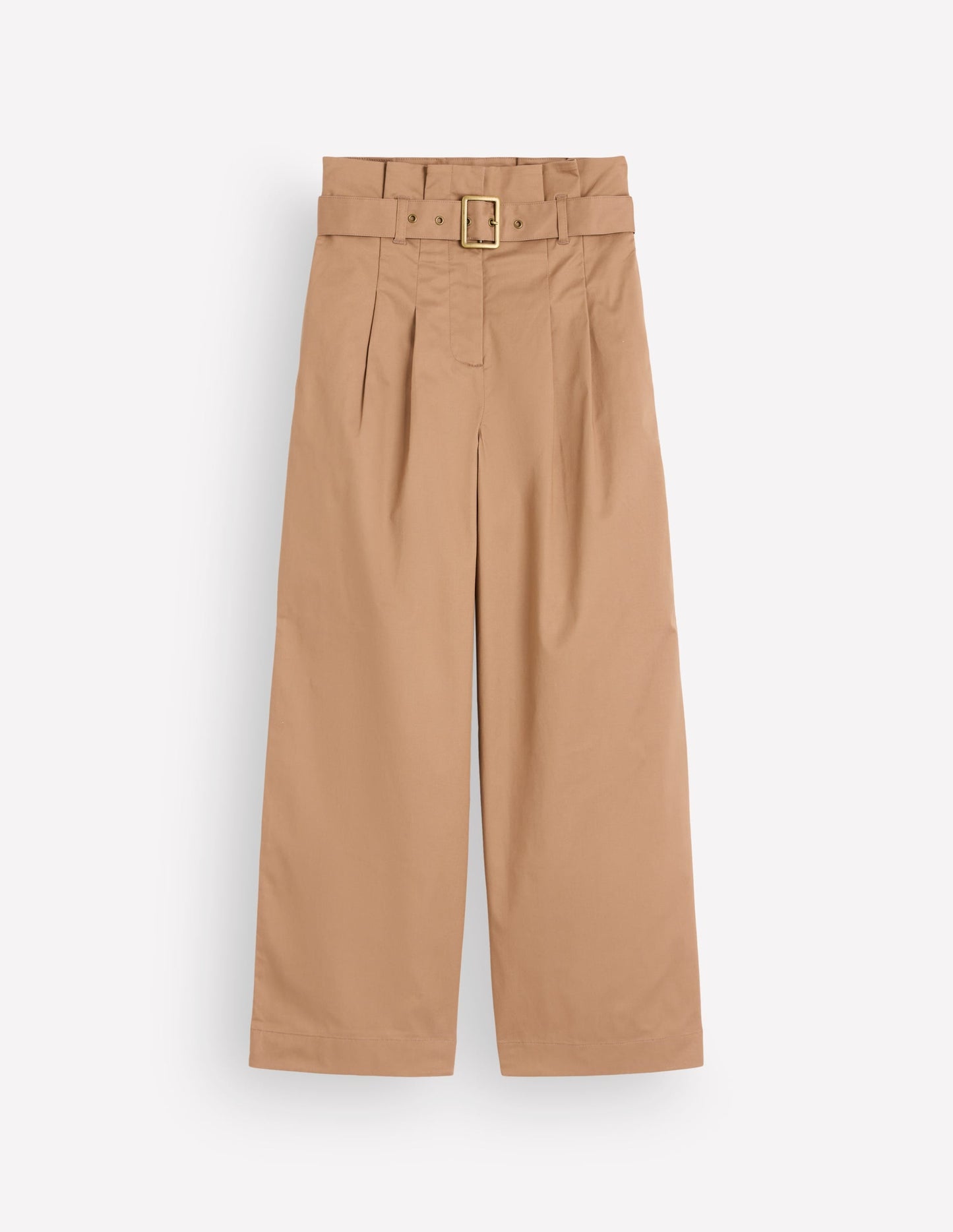 Paperbag Waist Trousers-Cappuccino