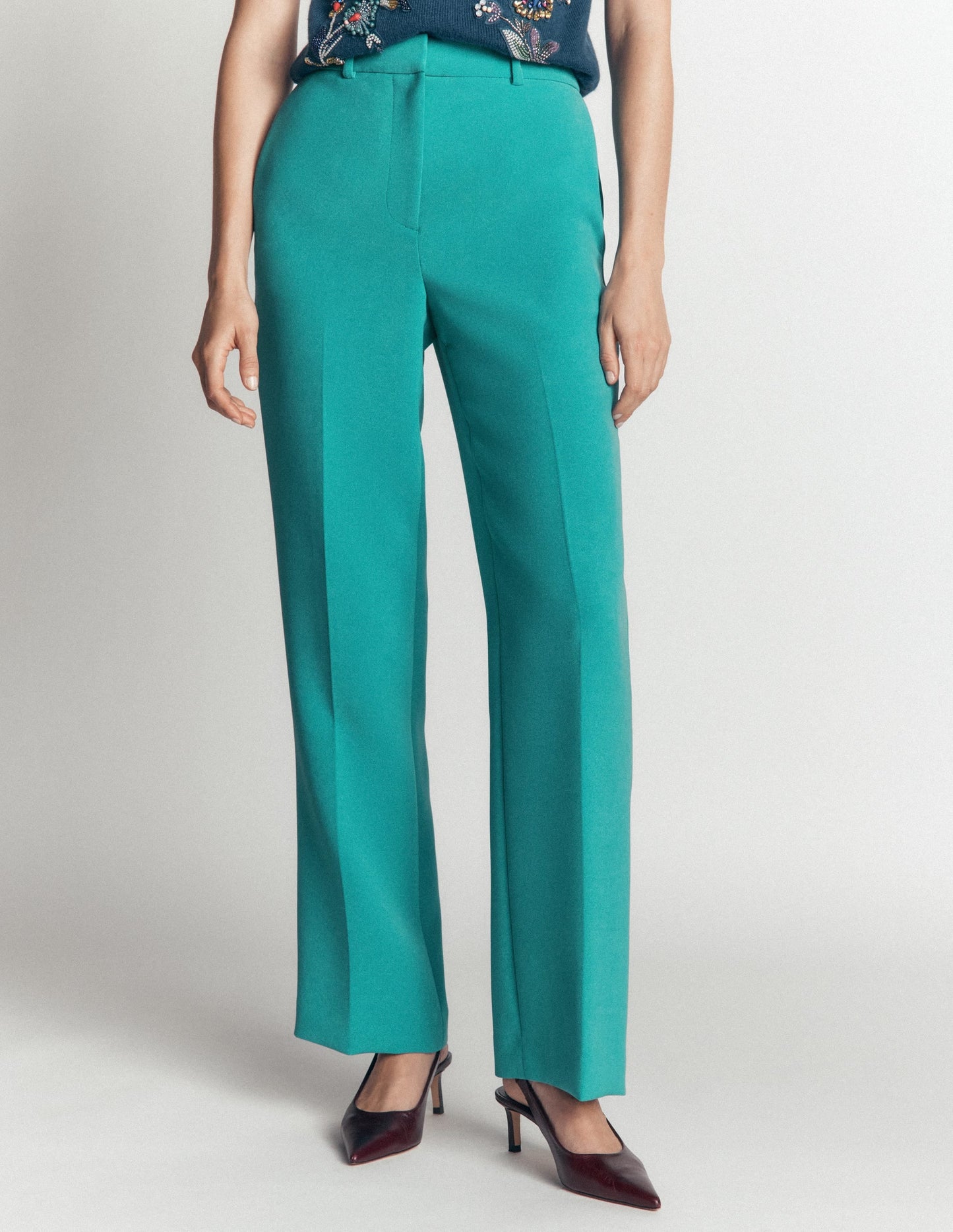 Fitzrovia Tailored Trousers-Glaze Blue