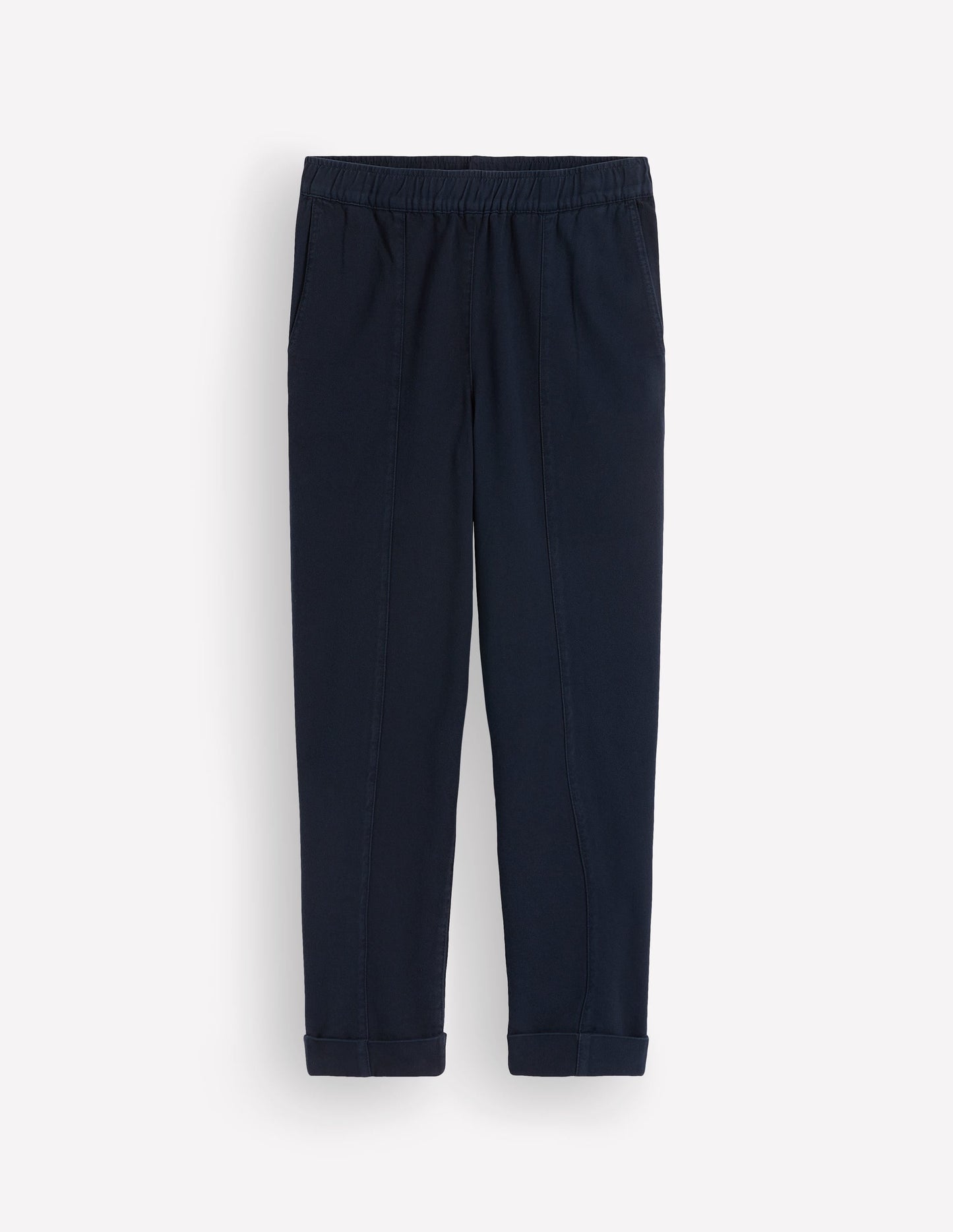 Mid Rise Straight Leg Trousers-Navy