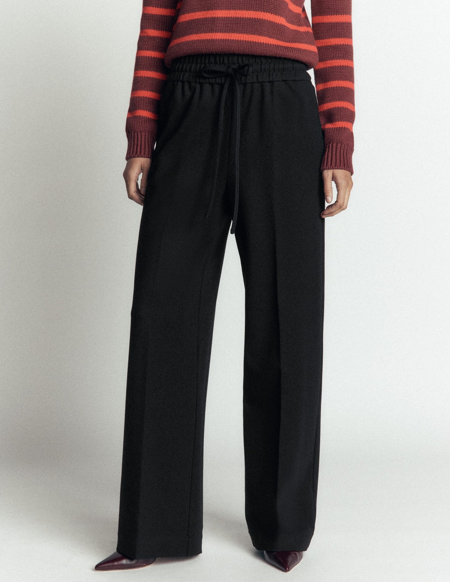 Greenwich Tie Ponte Trousers-Black